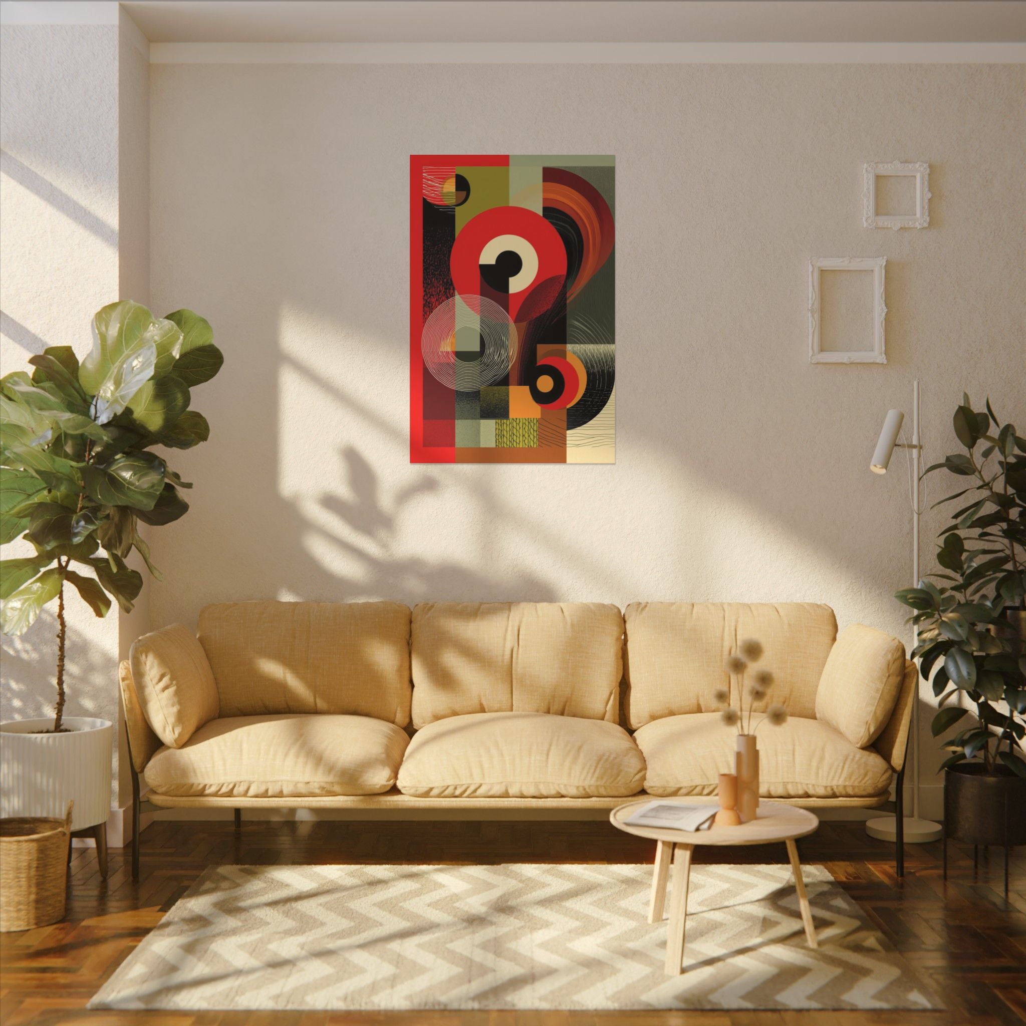 Geometric Convergence: Mid-Century Modern Abstract, Constructivist Design Principles, Bold Chromatic Composition   |   Custom Orders