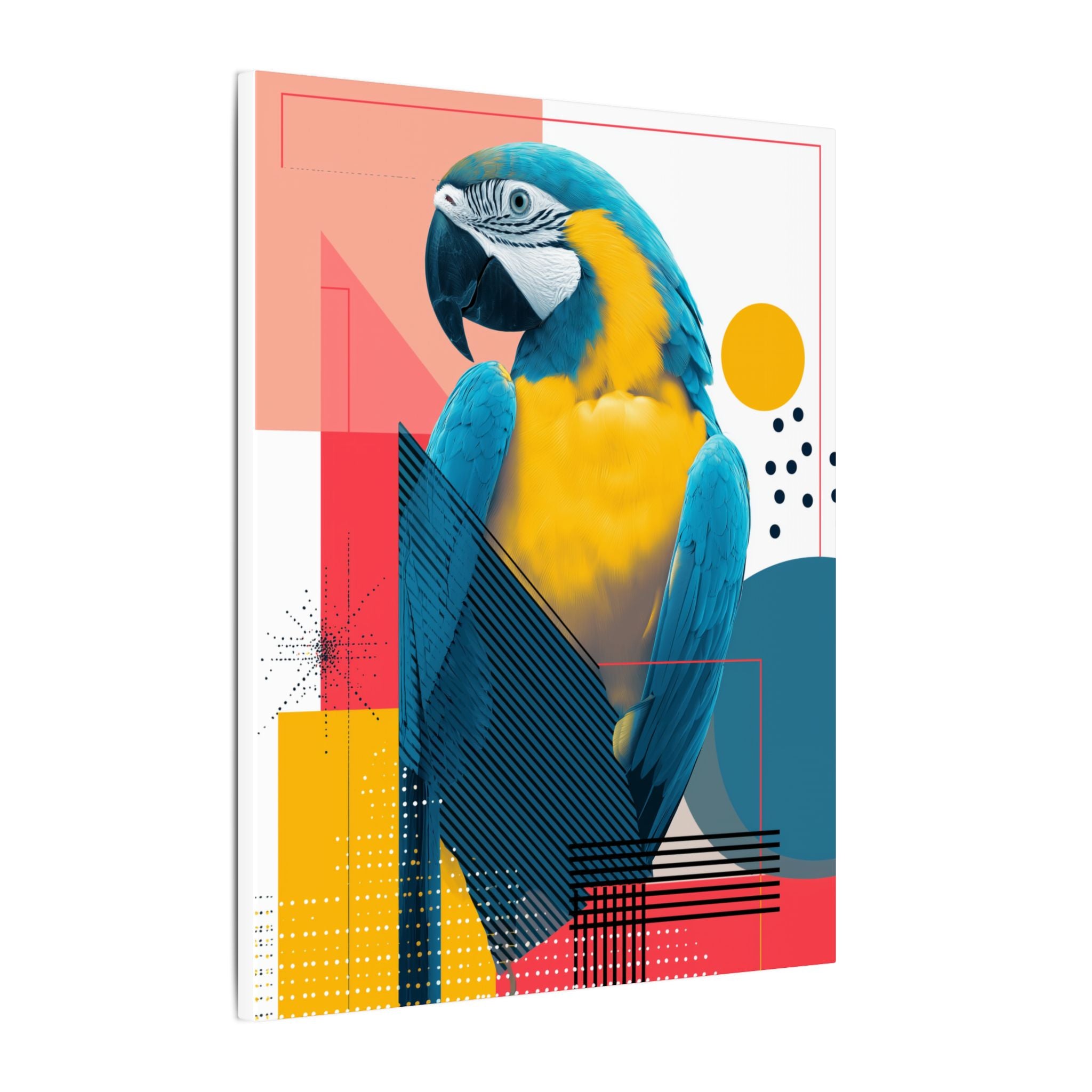 Macaw Geometry: Vibrant Avian Portrait, Modern Graphic Design Print   |    Custom Orders Available