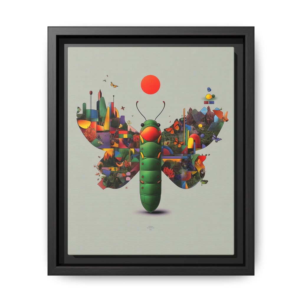 Geometric Chrysalis Framed Print : Butterfly Transformation, Digital Abstract Landscape Metaphor   |  Personalized & Custom Orders