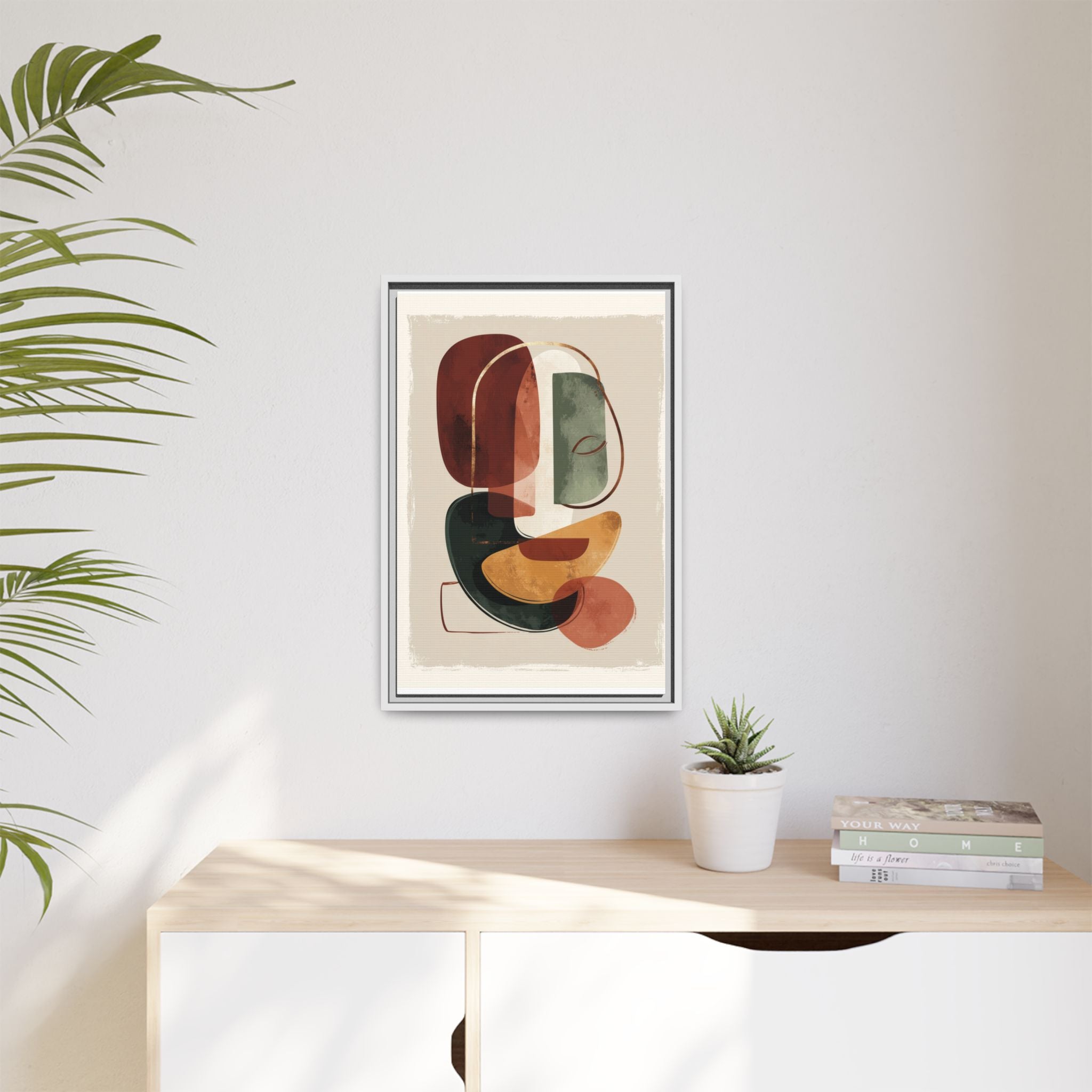 Layered Geometries: Mid-Century Modern Composition, Organic Abstract Design, Translucent Intersecting Shapes   |   Custom Orders Accepted