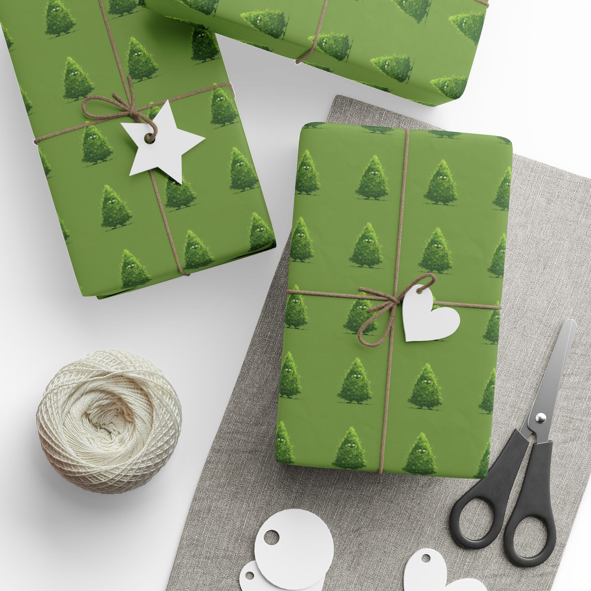 Cute Marijuana Bud Christmas Tree Festive Wrapping Paper - Gift Wrapping, Christmas, Birthday, Baby Shower, Jungle Theme