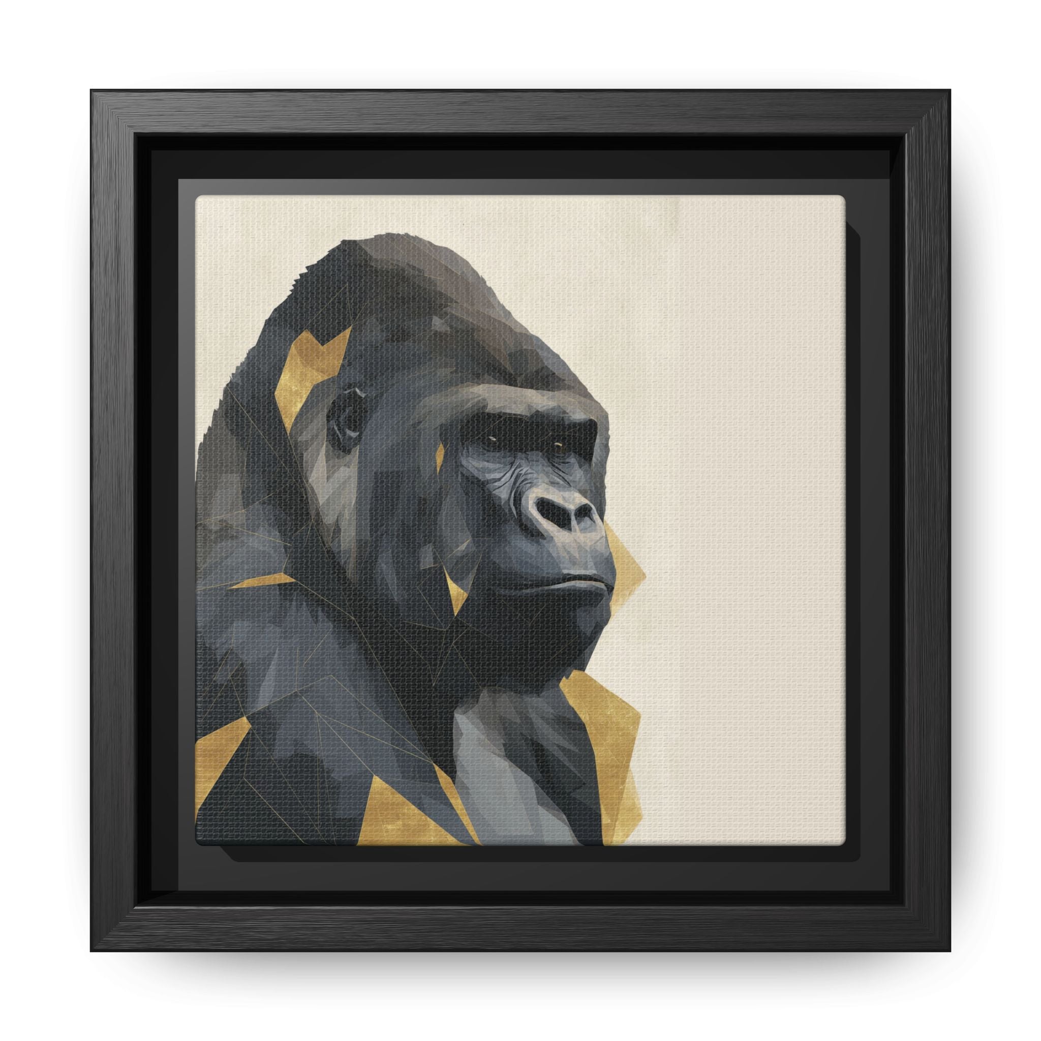 Primal Geometry: Polygonal Gorilla Portrait, Modern Metallic Wildlife Art   |  Personalized & Custom Orders Available