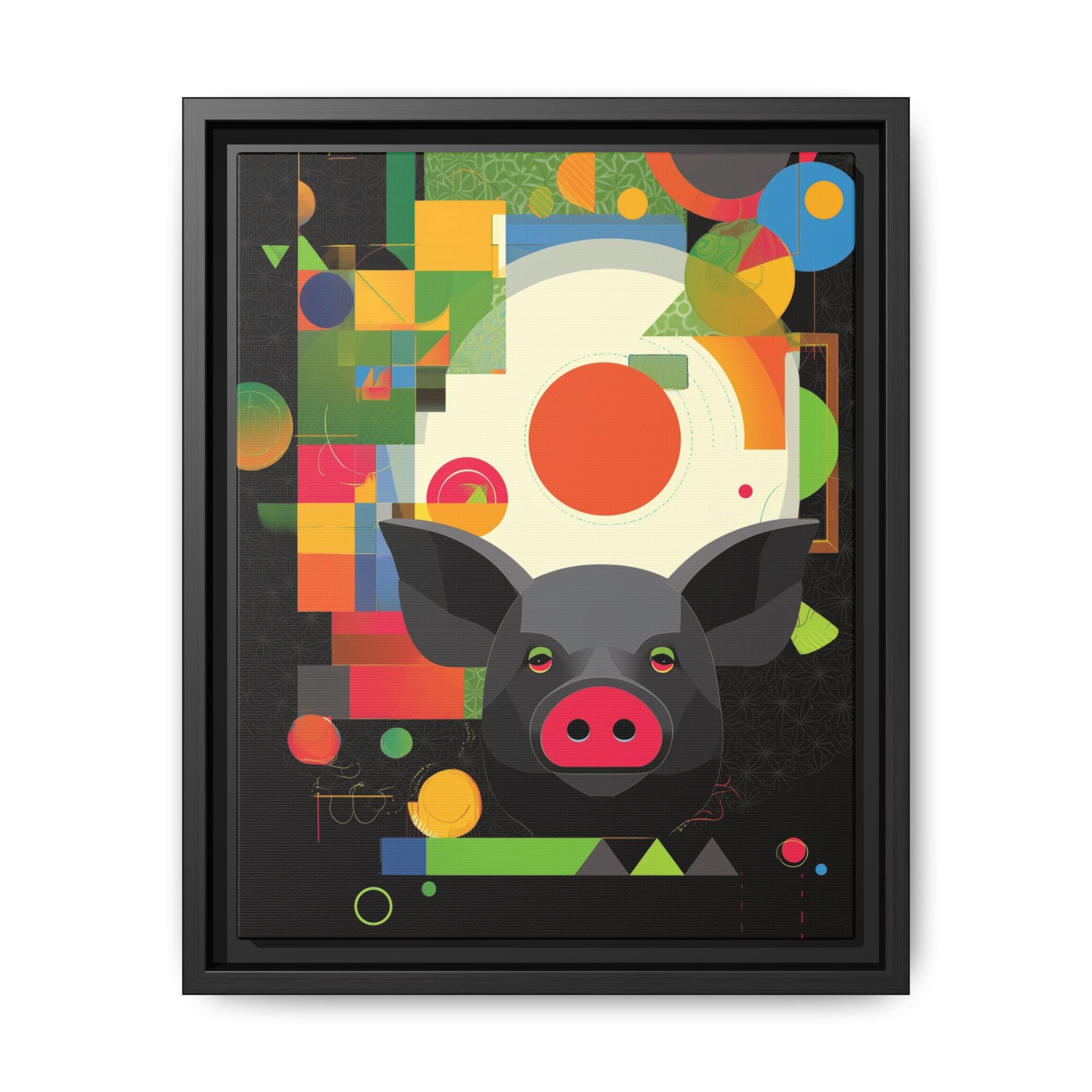 Prismatic Pig: Geometric Abstract Design, Digital Graphic Art Illustration   |    Custom Orders Available