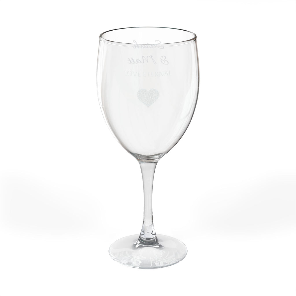 Personalized Wine Glass for Wedding Gift - Engraved Stemware Tumbler, Custom Bridal Shower Present, Anniversary Wineglass, Etched Party