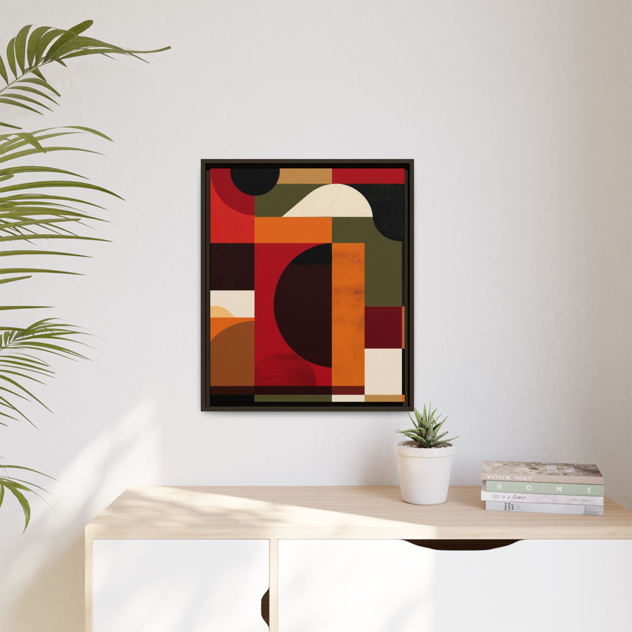 Geometric Convergence: Abstract Bauhaus Design, Constructivist Color Blocks, Architectural Art Composition   |   Custom Orders Accepted