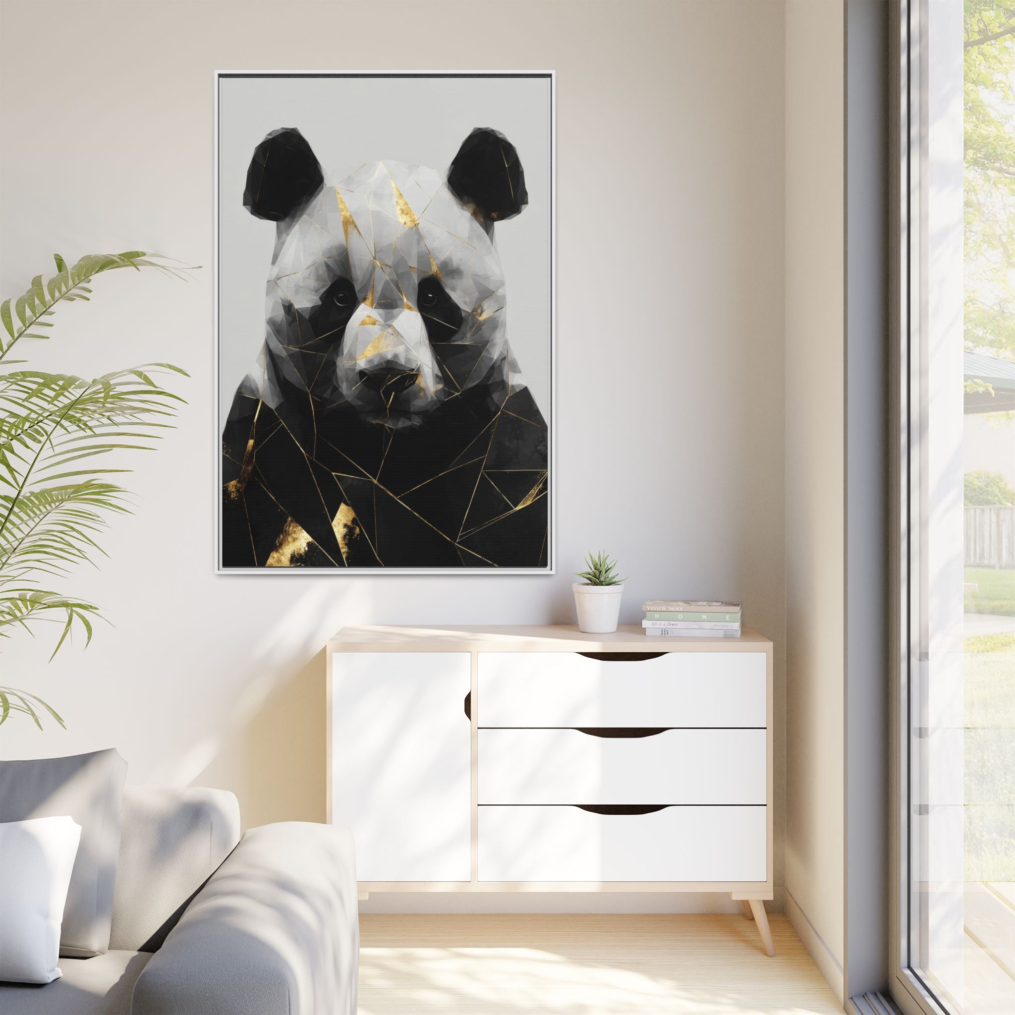 Fractured Panda: Geometric Wildlife Art, Low-Poly Contemporary Portrait   |  Personalized & Custom Orders Available