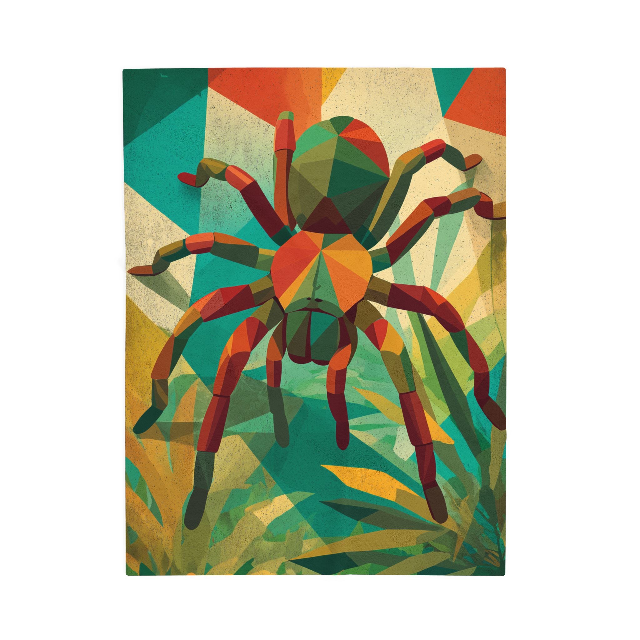 Colorful Spider Velveteen Plush Blanket, Cozy Throw Blanket for Halloween Decor, Great for Kids' Room, Unique Gift