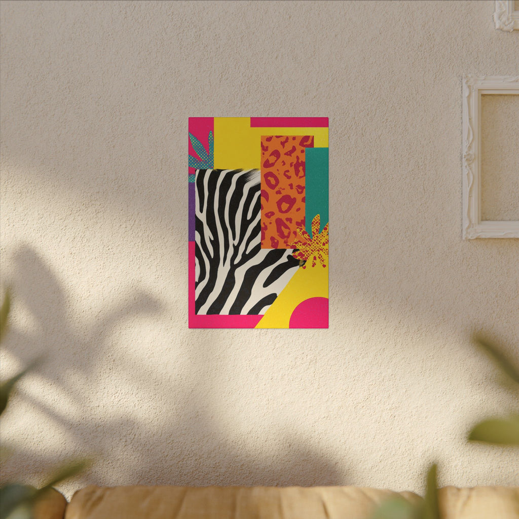 Copy of Pop Geometry: Zebra Leopard Fusion, Geometric Color Block, Modern Abstract Design   |   Custom Orders Accepted