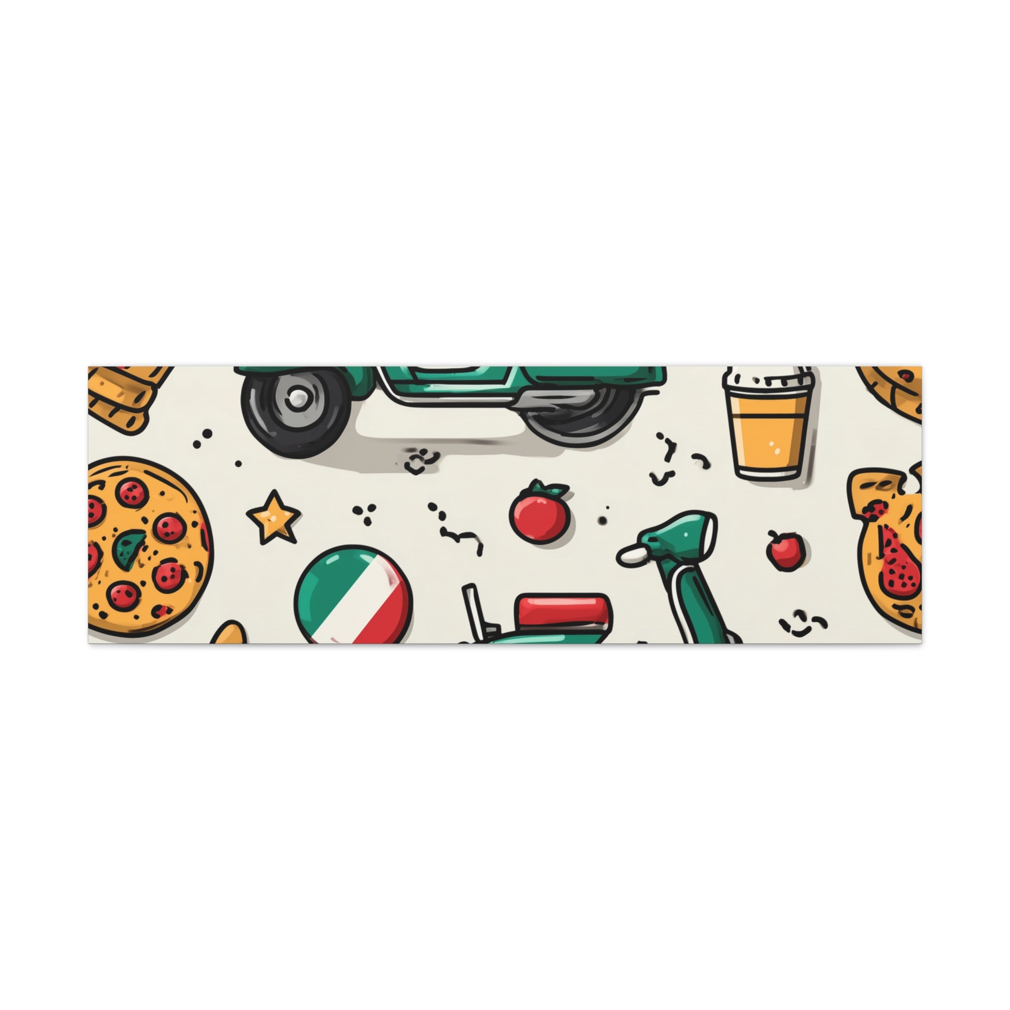 Vibrant Travel Nostalgia Canvas Art, Scooter Decor, Foodie Wall Art, Fun Home Decor, Gift for Adventurers, Kitchen Wall Hanging