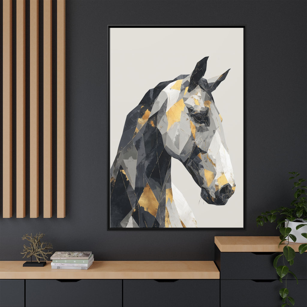 Equine Geometrica: Contemporary Cubist Horse, Metallic Abstract Portrait   |  Personalized & Custom Orders Available