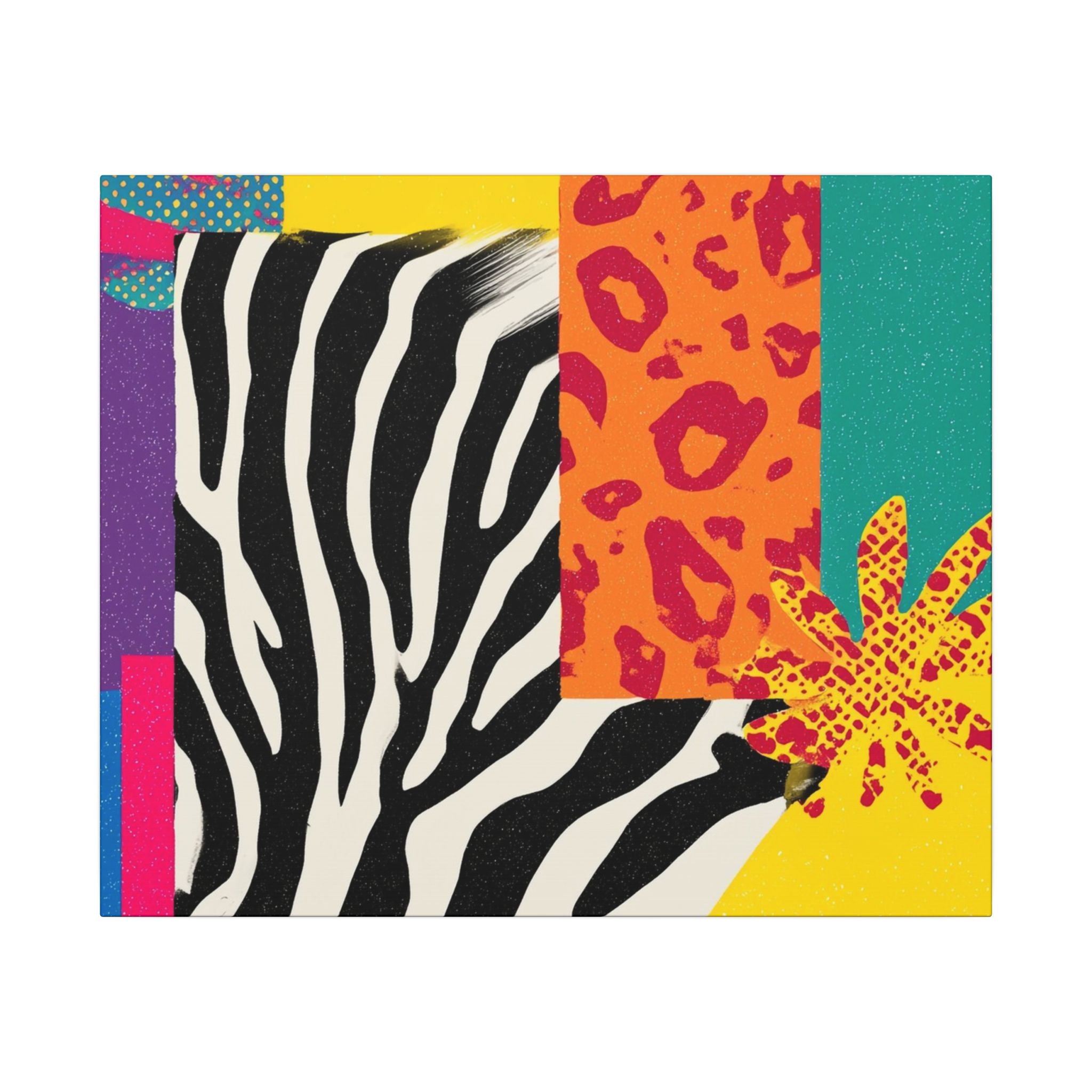 Copy of Pop Geometry: Zebra Leopard Fusion, Geometric Color Block, Modern Abstract Design   |   Custom Orders Accepted