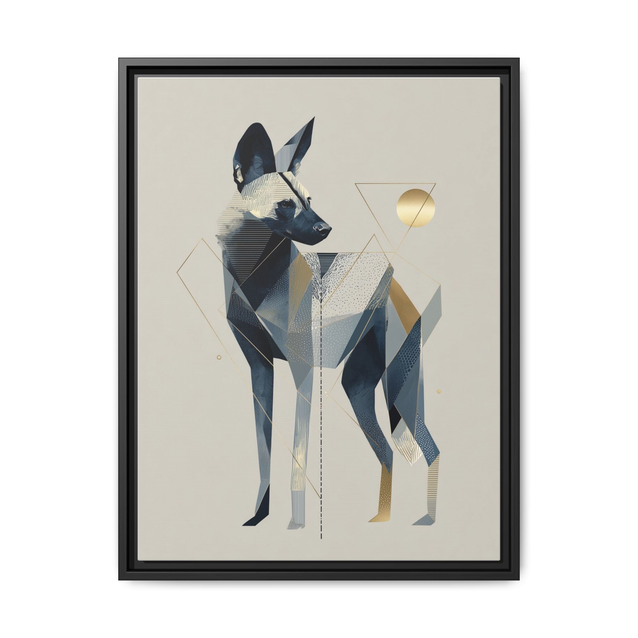 Canine Geometry: Fragmented African Wild Dog Portrait, Modern Graphic Design Study   |  Personalized & Custom Orders Available