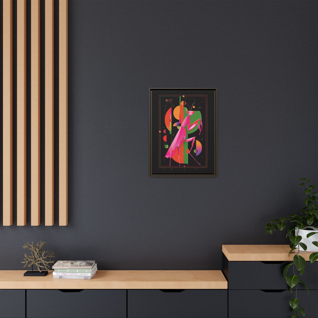 Cosmic Mantis Framed Print: Geometric Space Odyssey, Cubist Insect Illustration   |  Personalized & Custom Orders Available