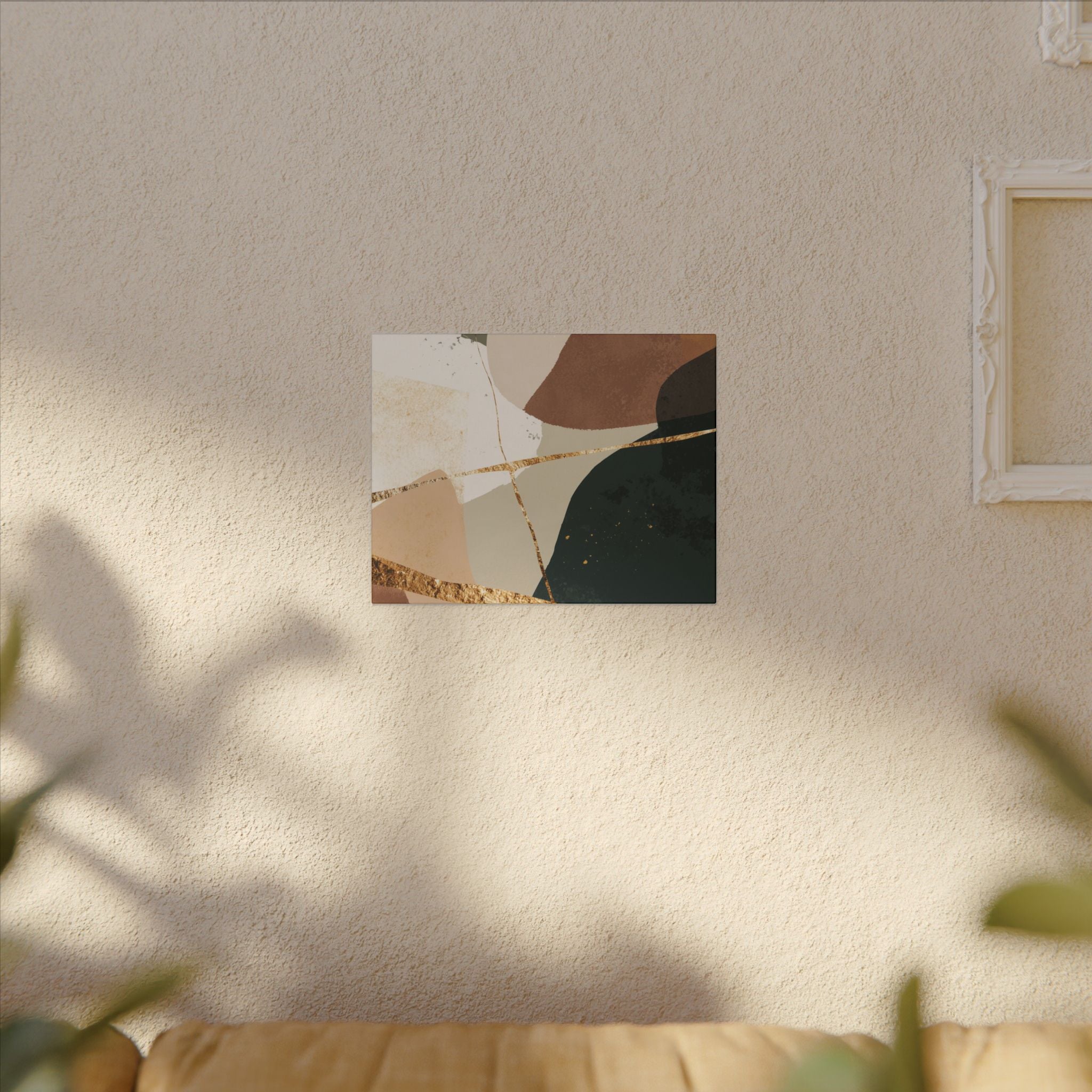 Canvas Print, Abstract Earthy Gold Wall Art, Modern Designer Home Decor, Stretched Matte Canvas; Thick, Multi-Size, Office Decor