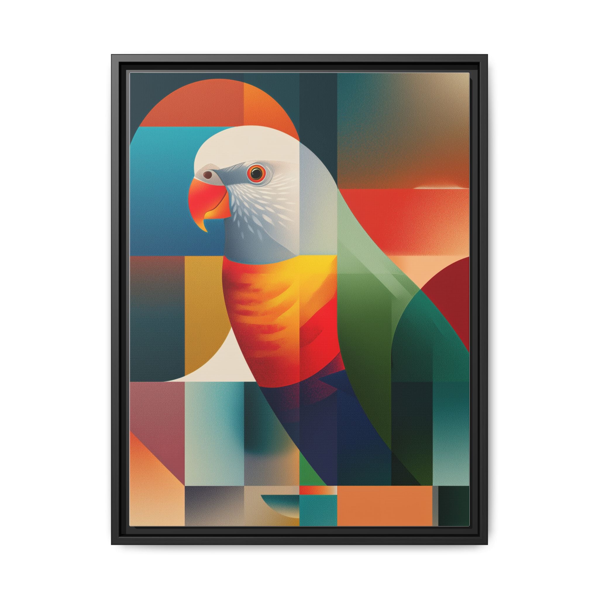 Cubist Parrot: Geometric Bird Illustration, Modern Digital Art   |    Custom Orders Available