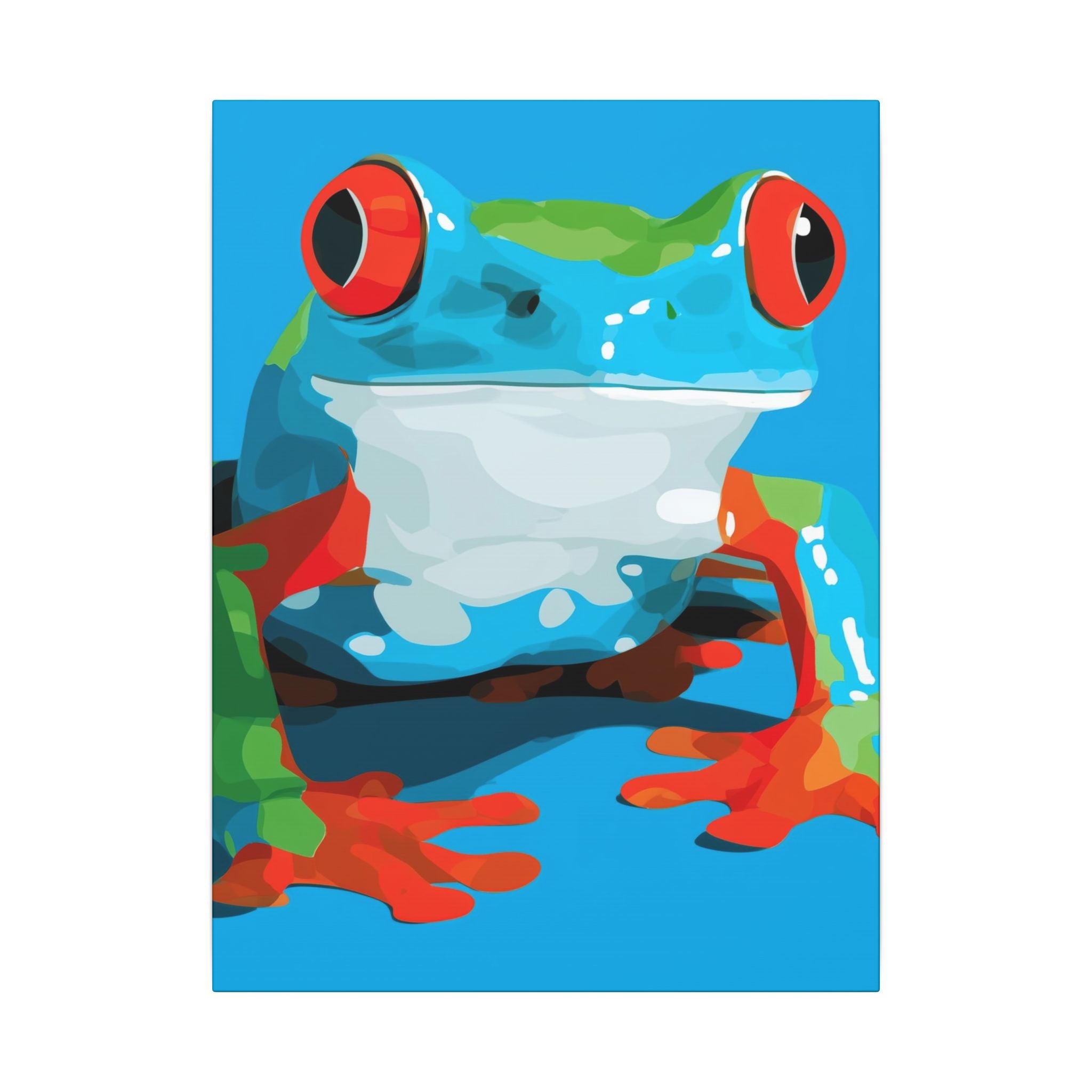 Chromatic Amphibian: Geometric Frog Art, Vibrant Digital Illustration   |    Custom Orders Available