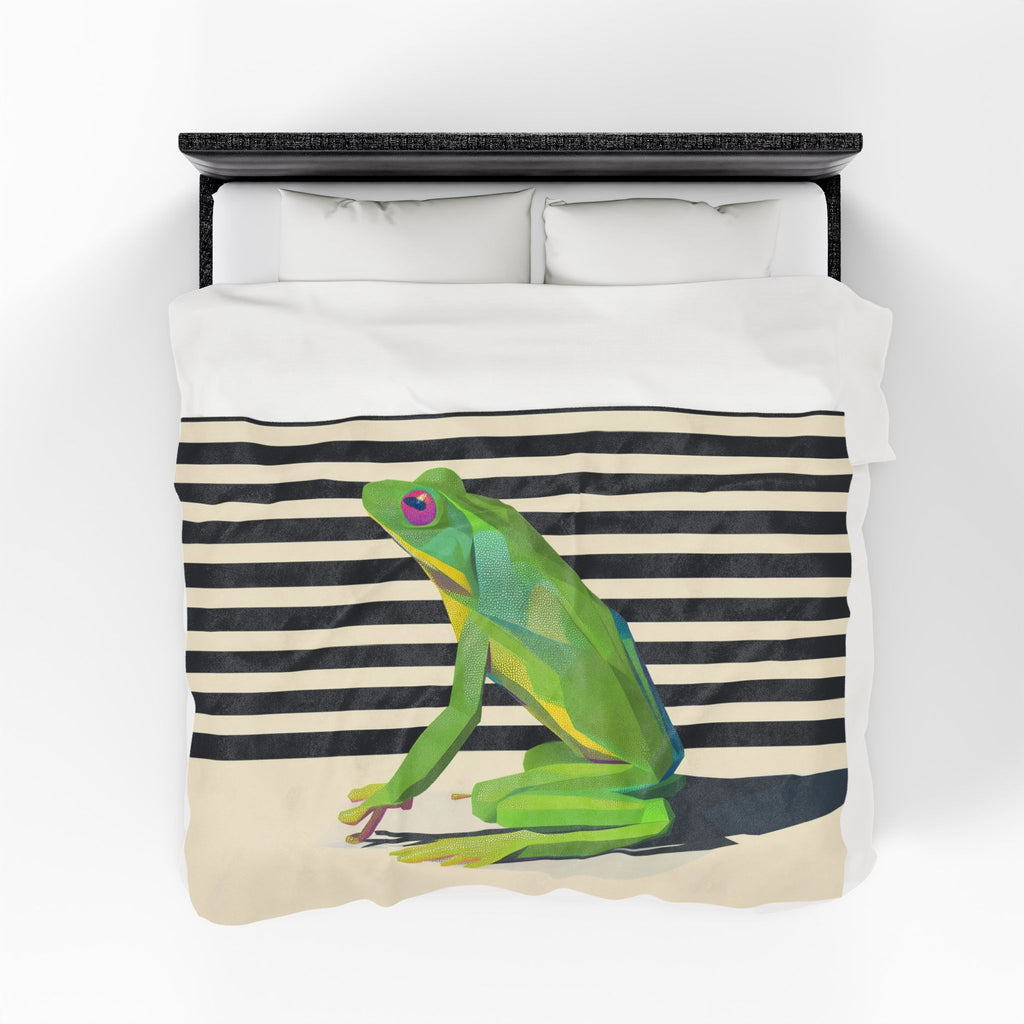 Emerald Amphibian: Gradient Frog Illustration, Modern Graphic Art   |    Custom Orders Available
