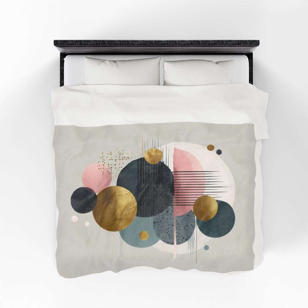 Geometric Harmony: Abstract Circular Composition, Mid-Century Modern Metallic Design   |    Custom Orders Available