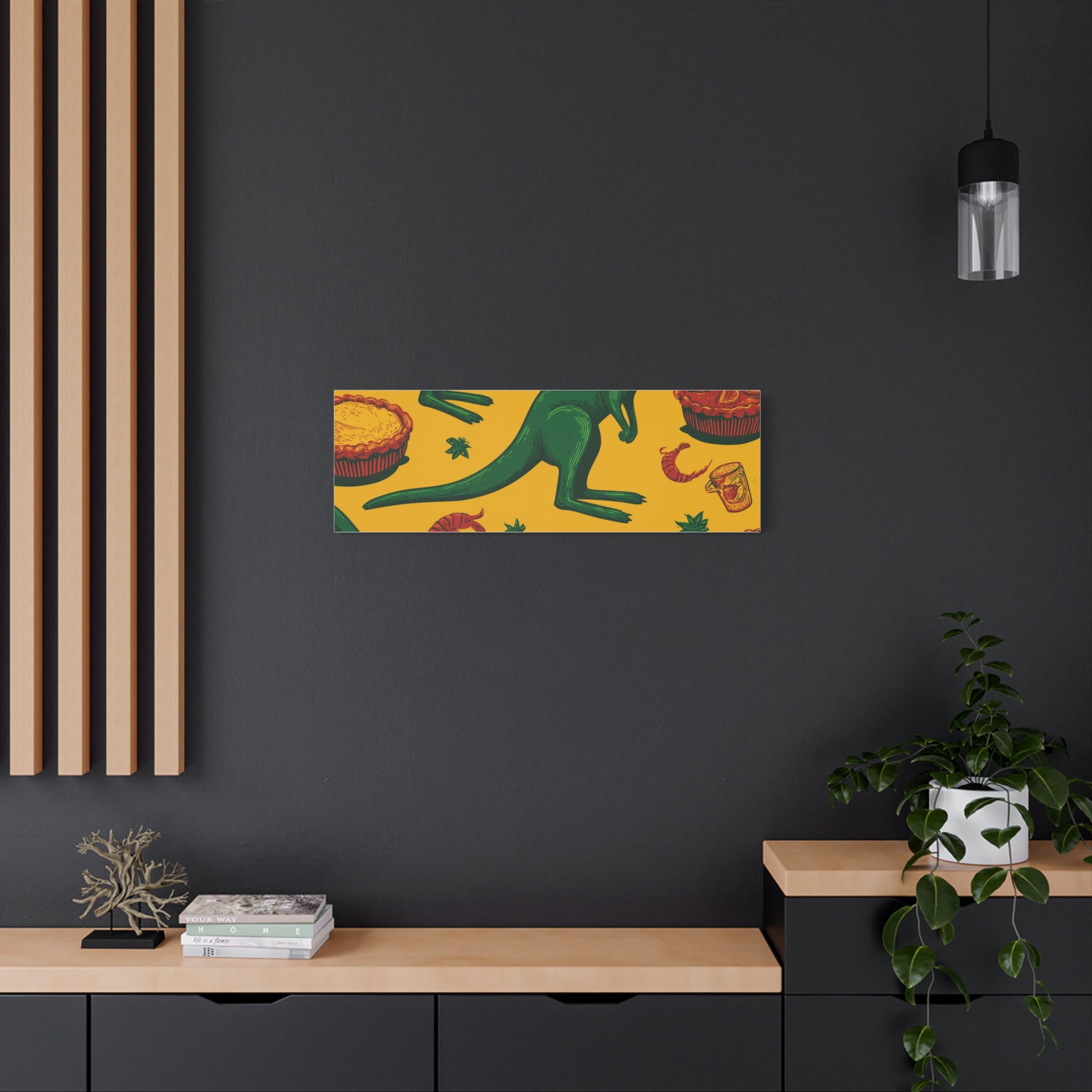 Kangaroo Canvas Wall Art, Vibrant Animal Decor, Unique Gift for Nature Lovers, Fun Kitchen Wall Hanging, Australian Themed Art