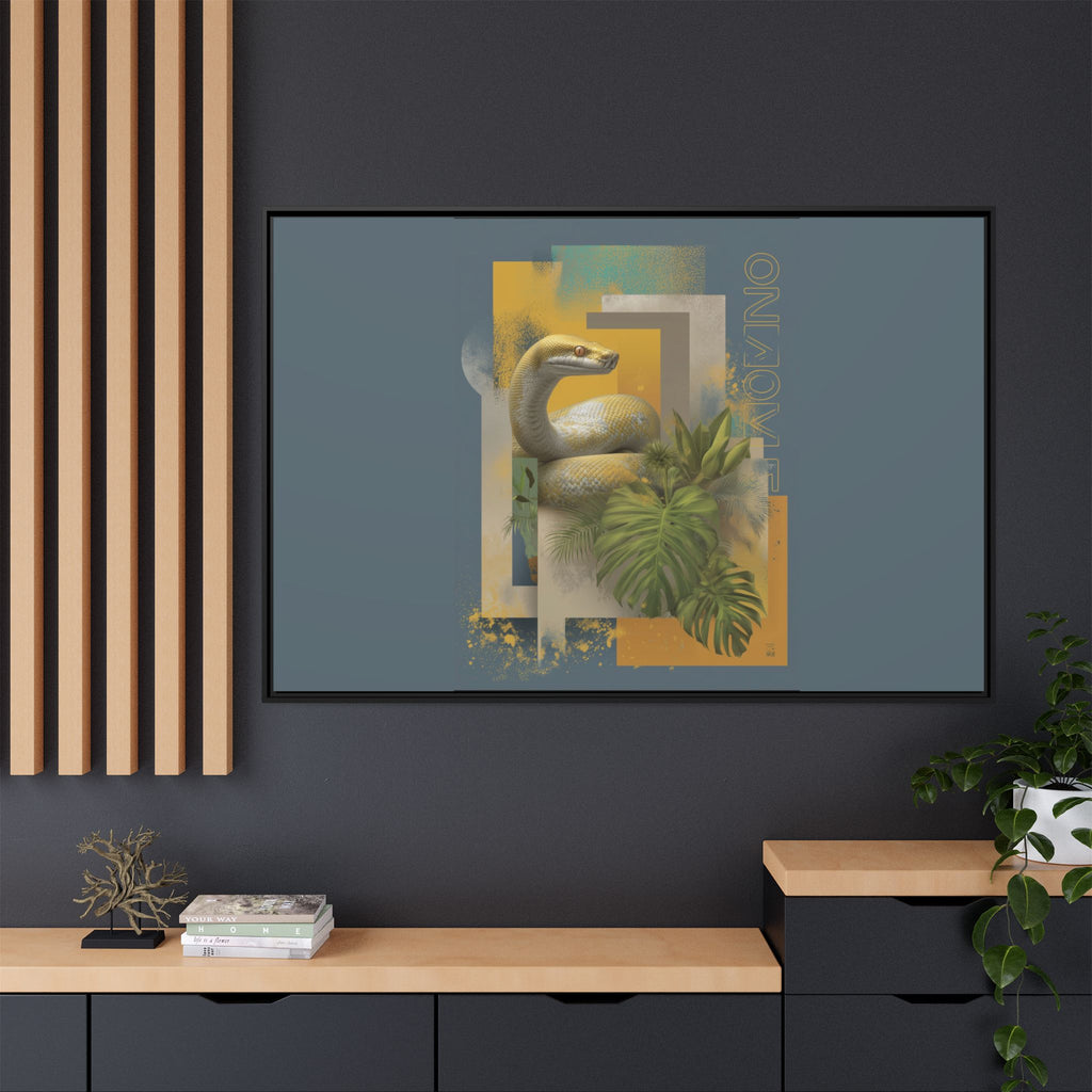 Serpent in Geometry: Tropical Albino Snake Portrait, Modern Botanical Illustration   |    Custom Orders Available