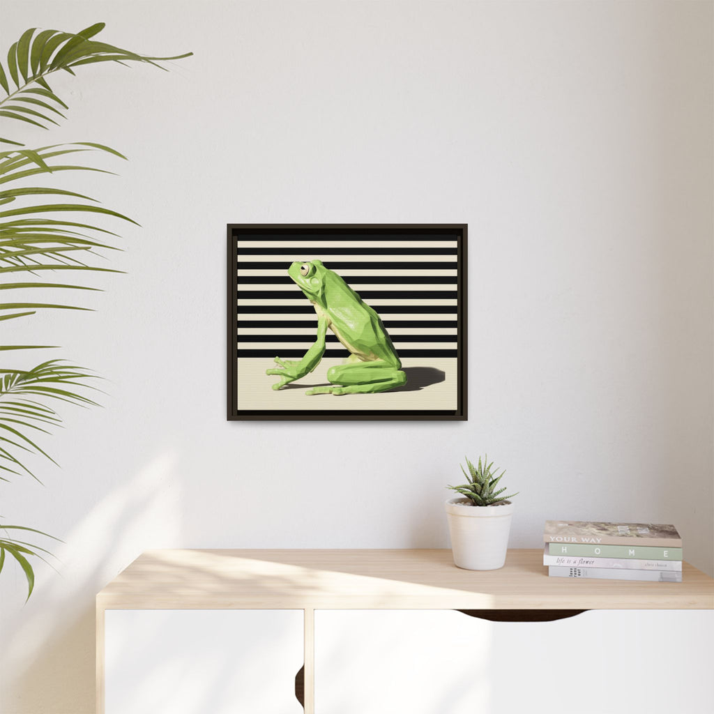 Geometric Frog Framed Print : Low-Poly Amphibian Design, Contemporary Minimalist Art   |  Personalized & Custom Orders Available