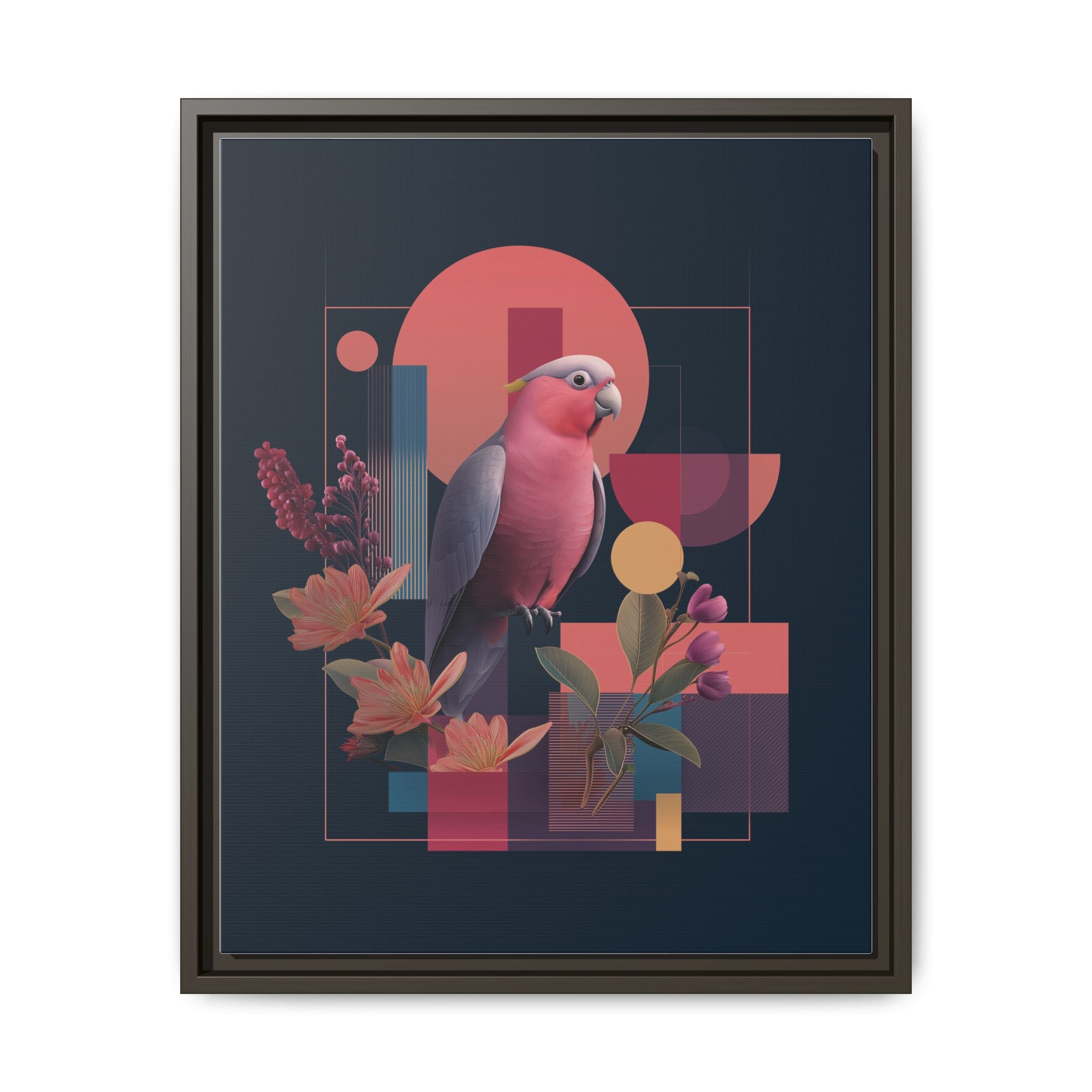 Geometric Rose Galah: Digital Art Deco, Retro-Futuristic Parrot Composition   |    Custom Orders Available