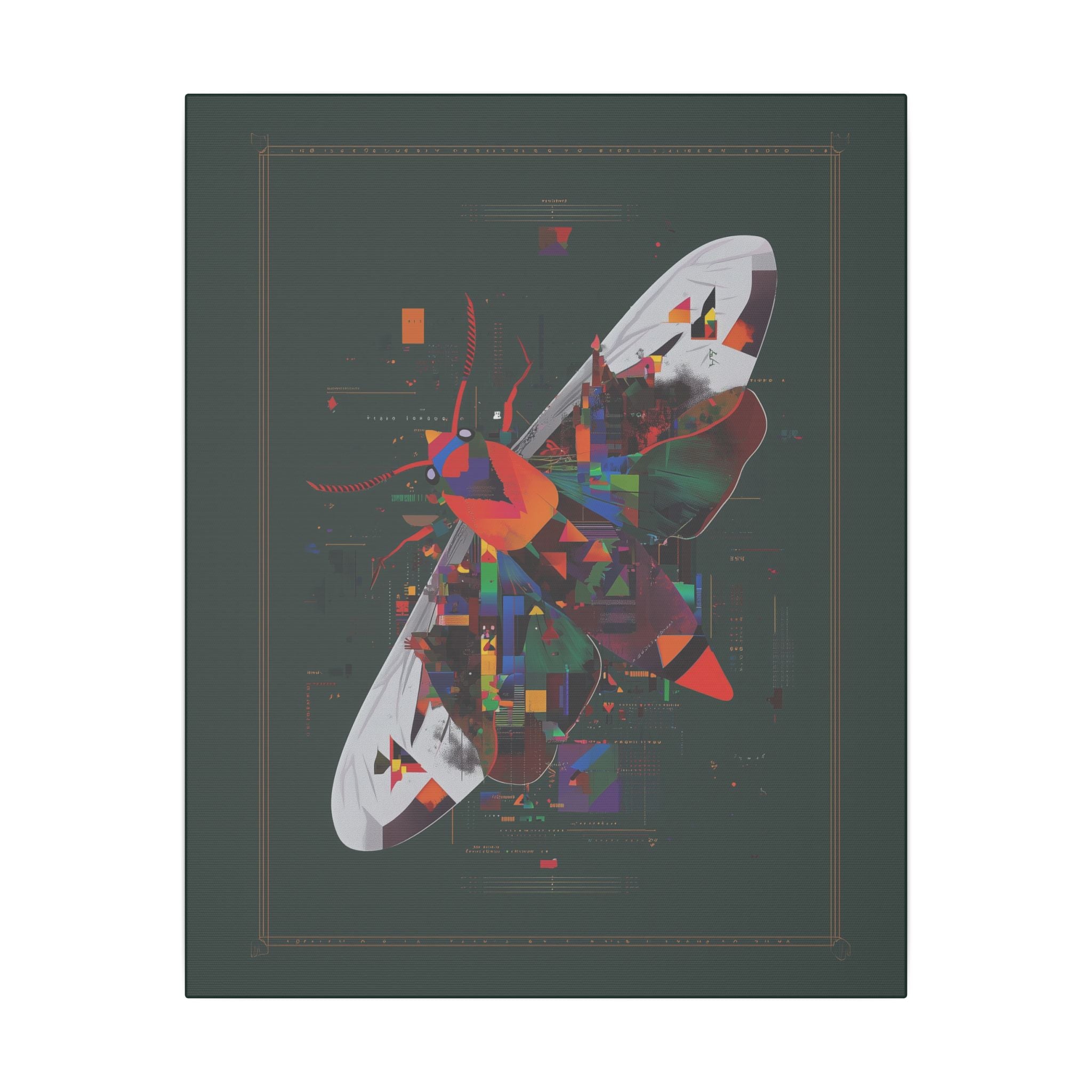 Geometric Butterfly: Digital Fragmentation, Chromatic Abstract Design   |    Custom Orders Available