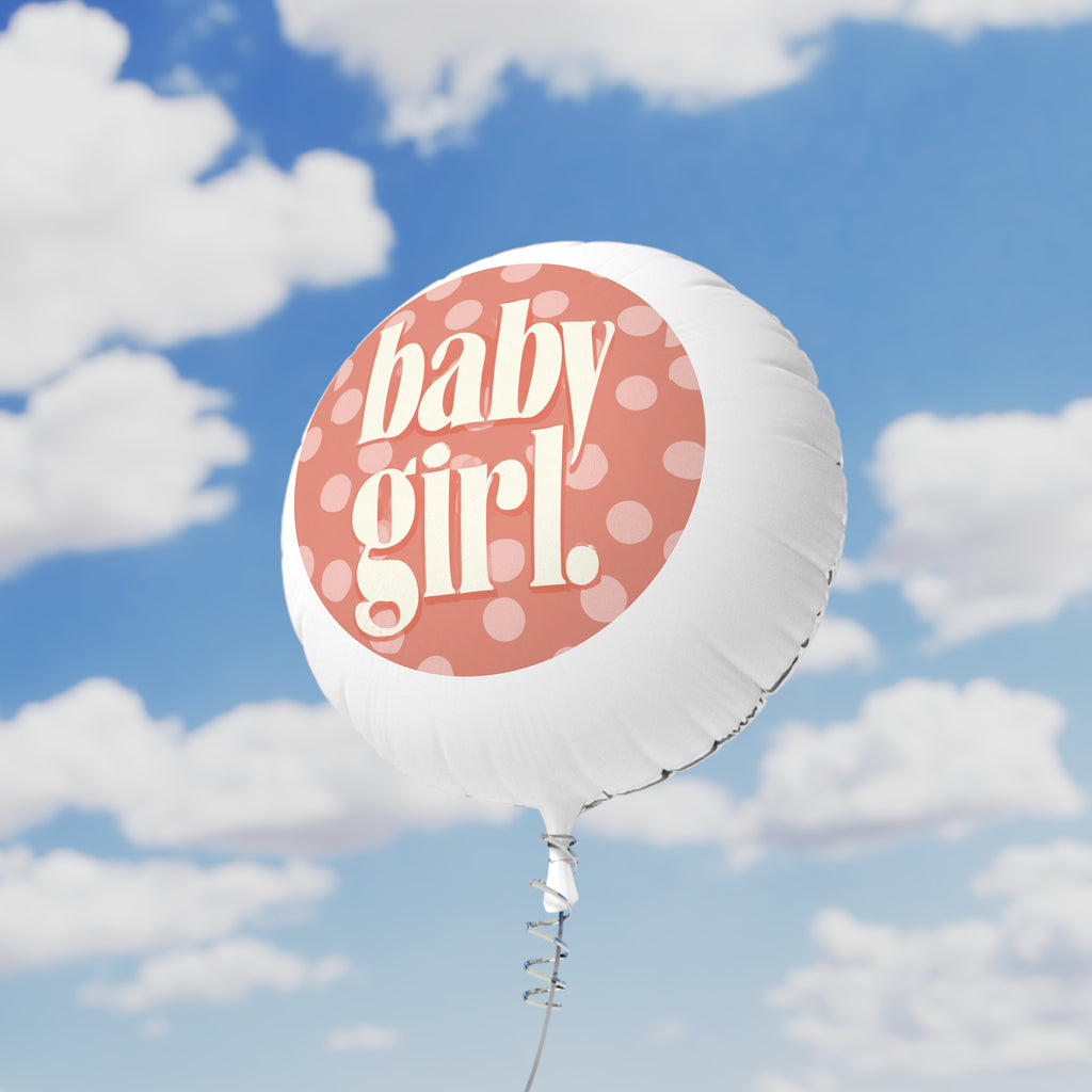 Baby Girl Polka Dot Mylar Balloon — Gender Reveal & Newborn Celebration