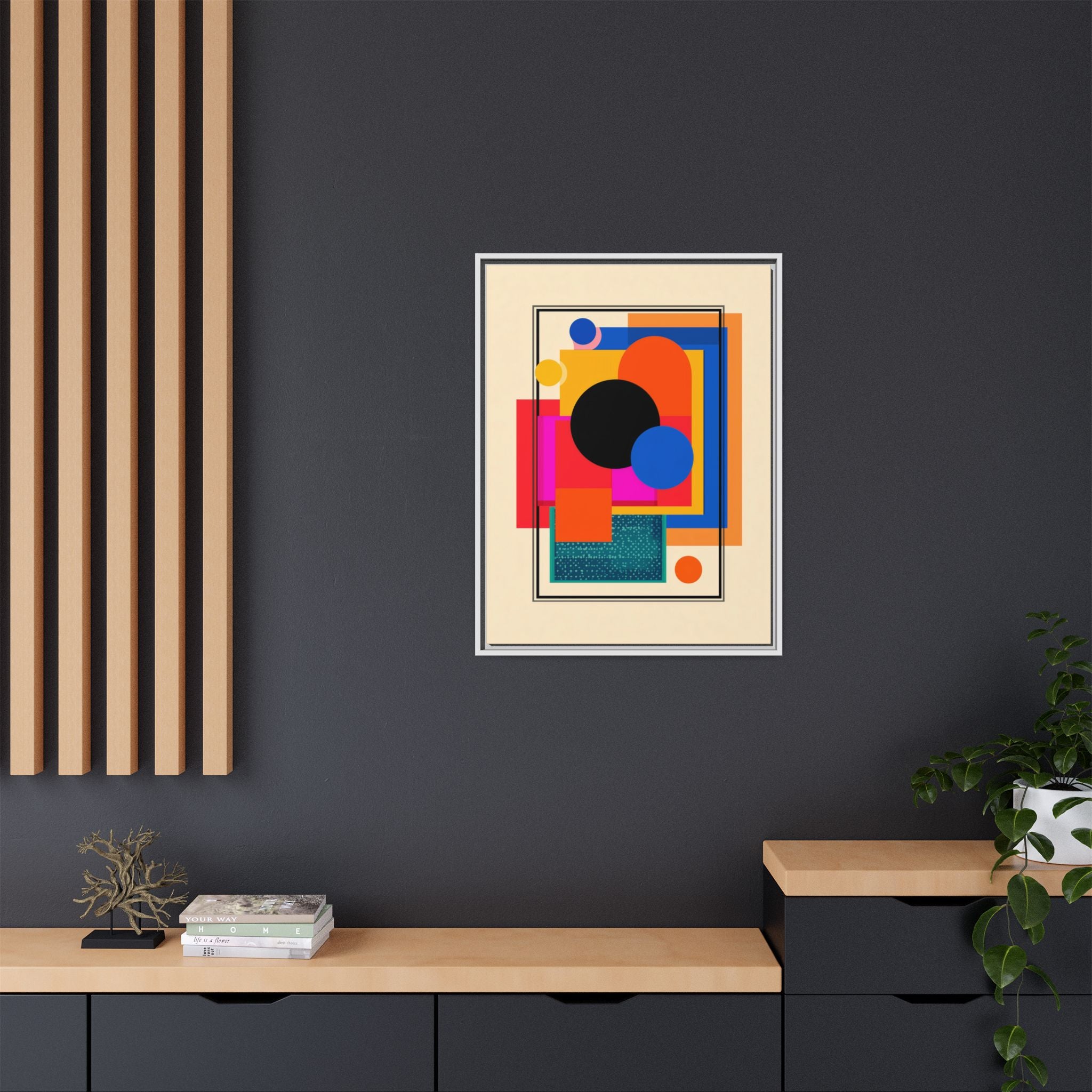 Geometric Harmony: Abstract Color Blocks, Mid-Century Modern Design, Minimalist Art Composition   |   Custom Orders Accepted