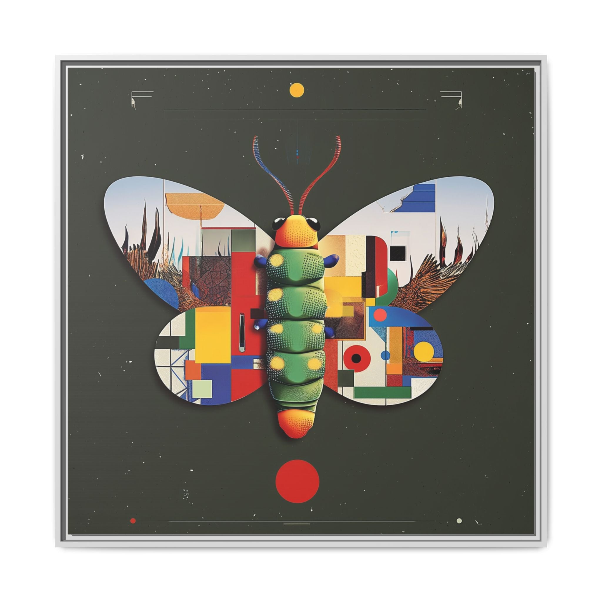 Geometric Butterfly: Bauhaus Digital Mosaic, Technological Nature Composition   |    Custom Orders Available