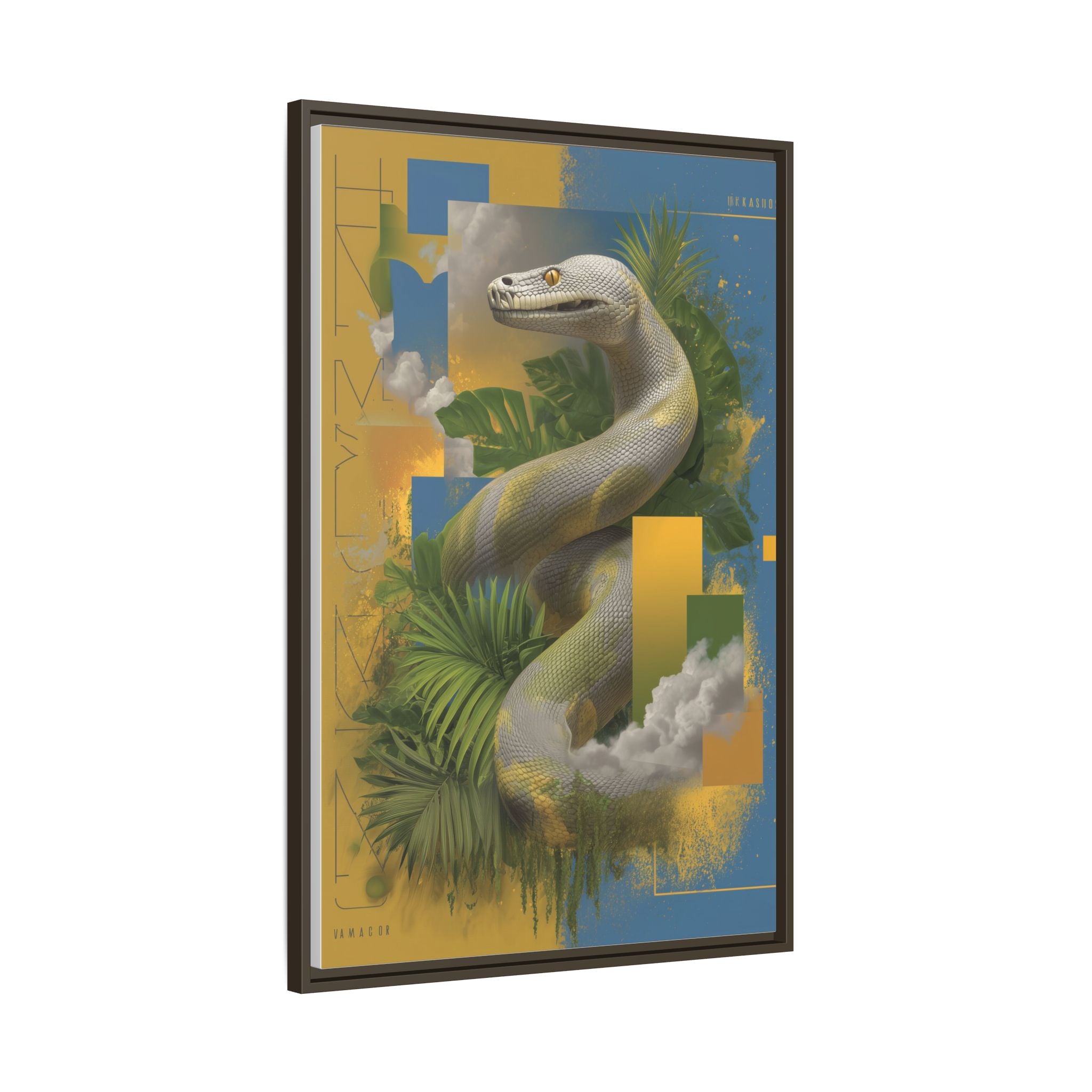 Serpent of Surreal Geometries: Tropical Hyperrealism, Digital Snake Illustration   |    Custom Orders Available