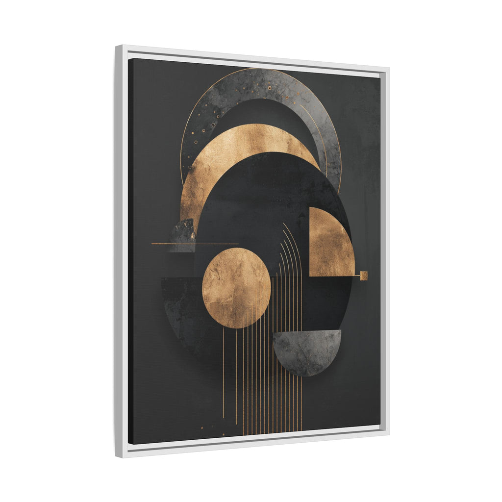 Geometric Resonance: Abstract Gold and Black Design, Minimalist Architectural Art, Modern Metallic Composition   |   Custom Orders Accepted