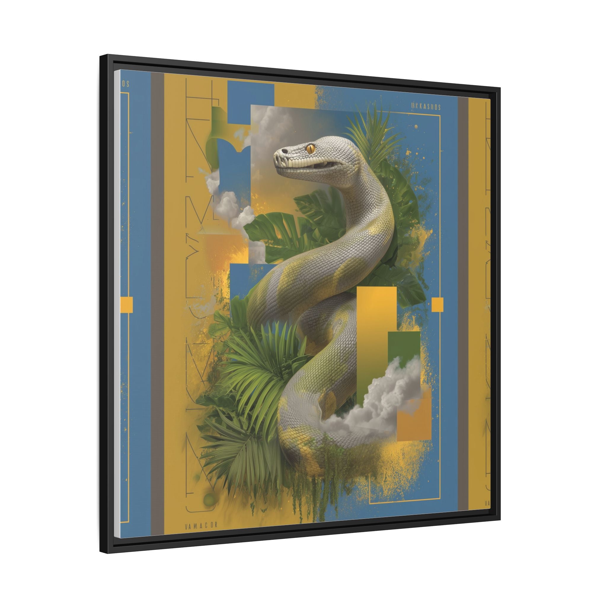 Serpent of Surreal Geometries: Tropical Hyperrealism, Digital Snake Illustration   |    Custom Orders Available
