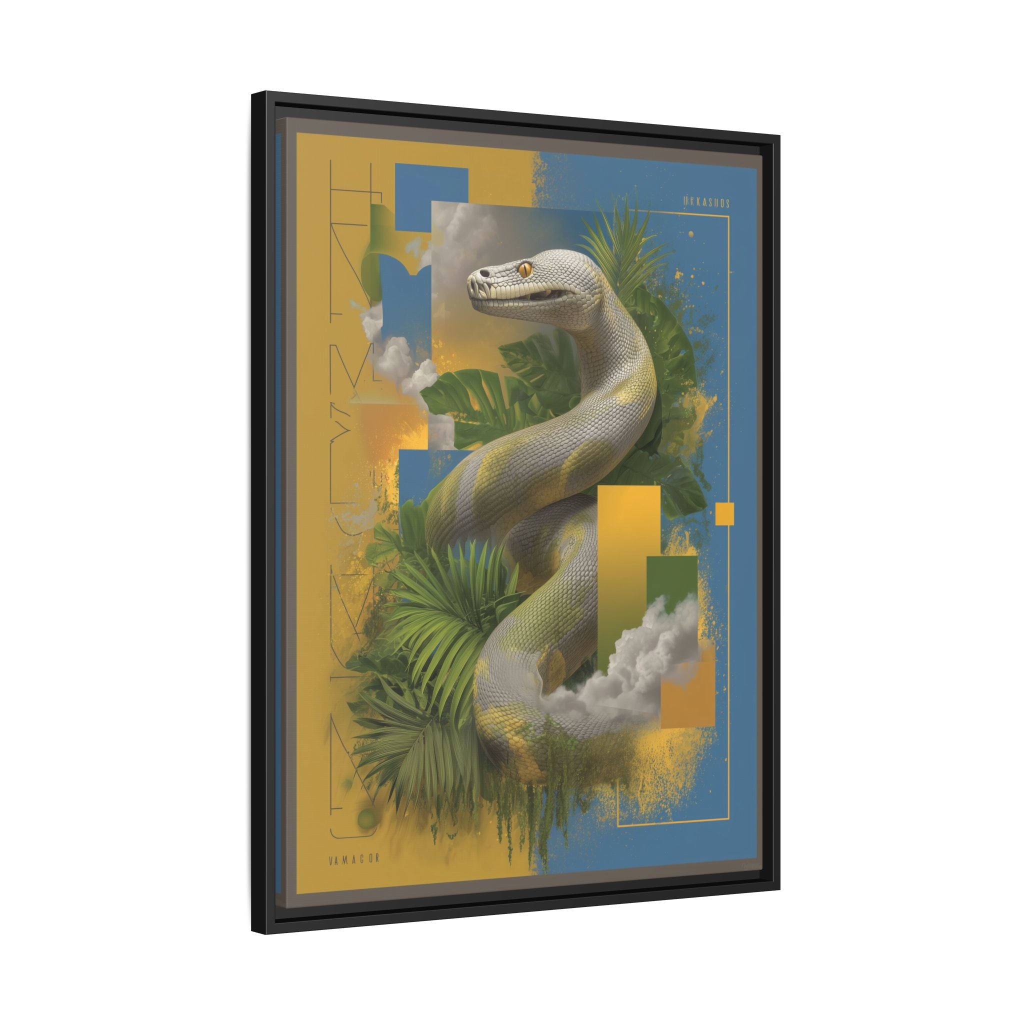 Serpent of Surreal Geometries: Tropical Hyperrealism, Digital Snake Illustration   |    Custom Orders Available