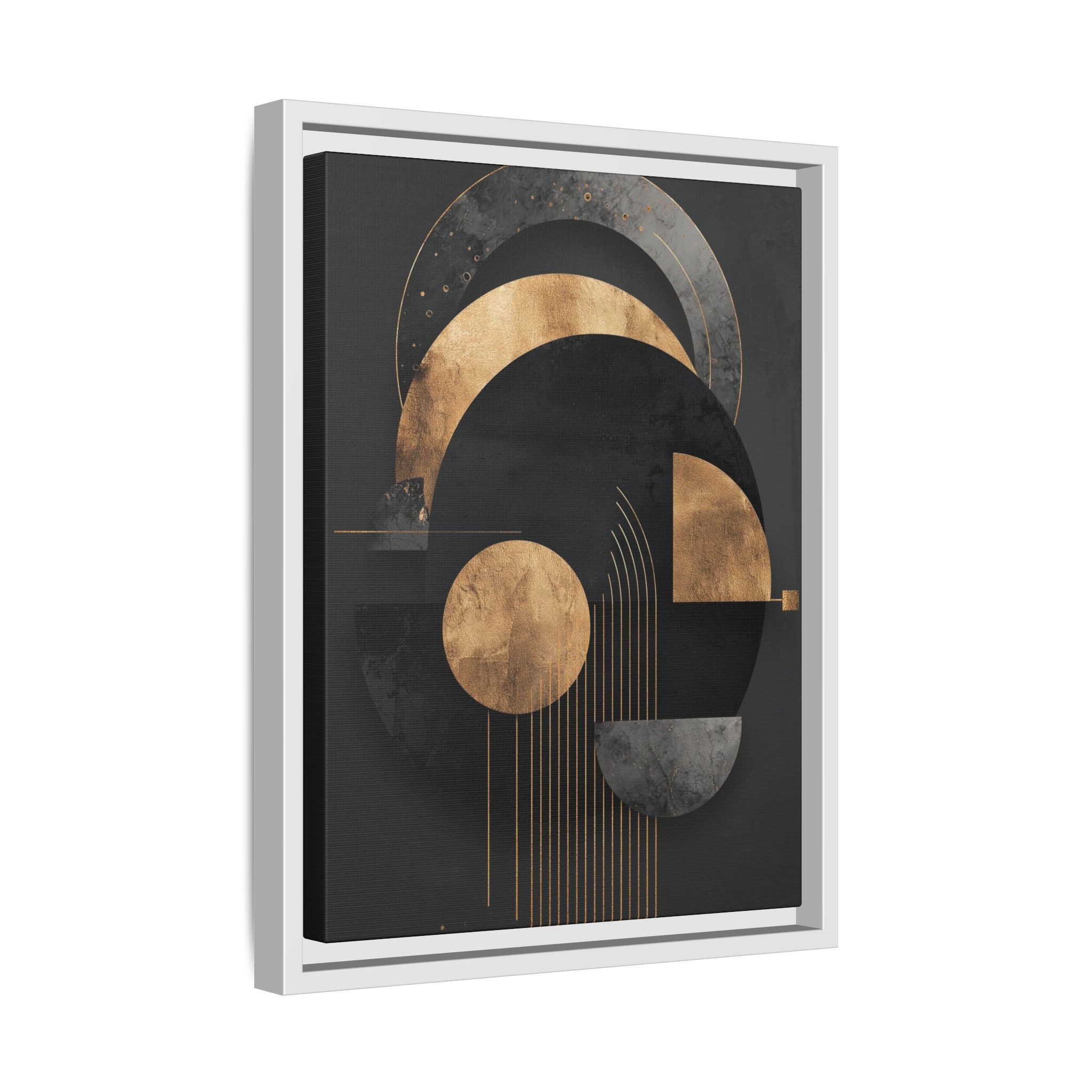 Geometric Resonance: Abstract Gold and Black Design, Minimalist Architectural Art, Modern Metallic Composition   |   Custom Orders Accepted