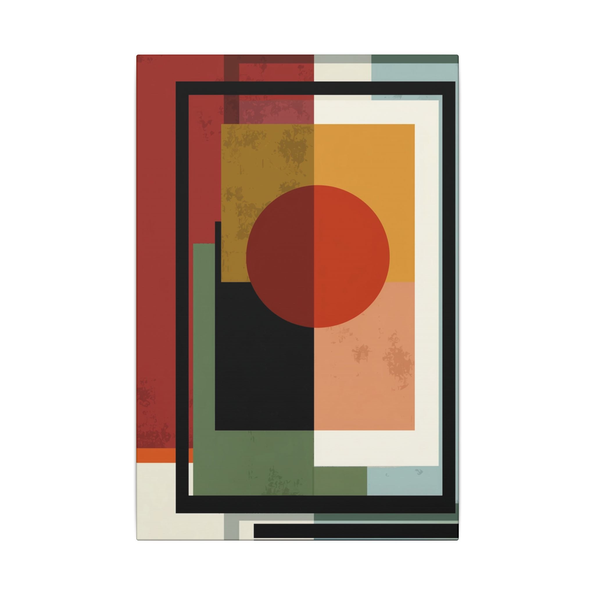 Geometric Harmony: Bauhaus Inspired Design, Mid-Century Modern Composition, Abstract Rectangular Layers   |   Custom Orders Accepted