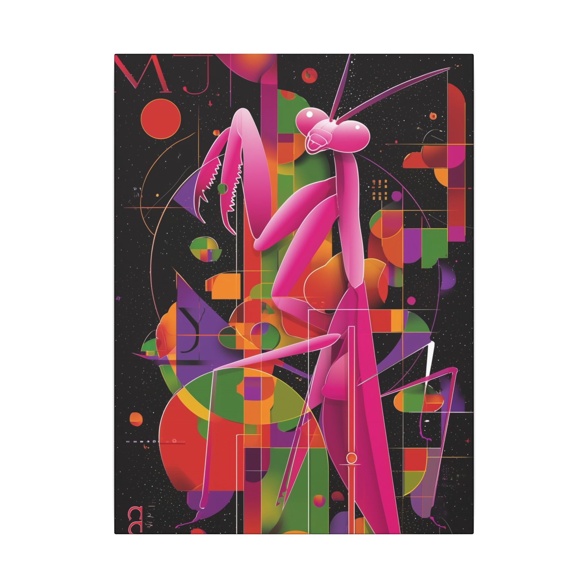 Cosmic Mantis: Geometric Abstraction, Retro-Futuristic Design   |    Custom Orders Available
