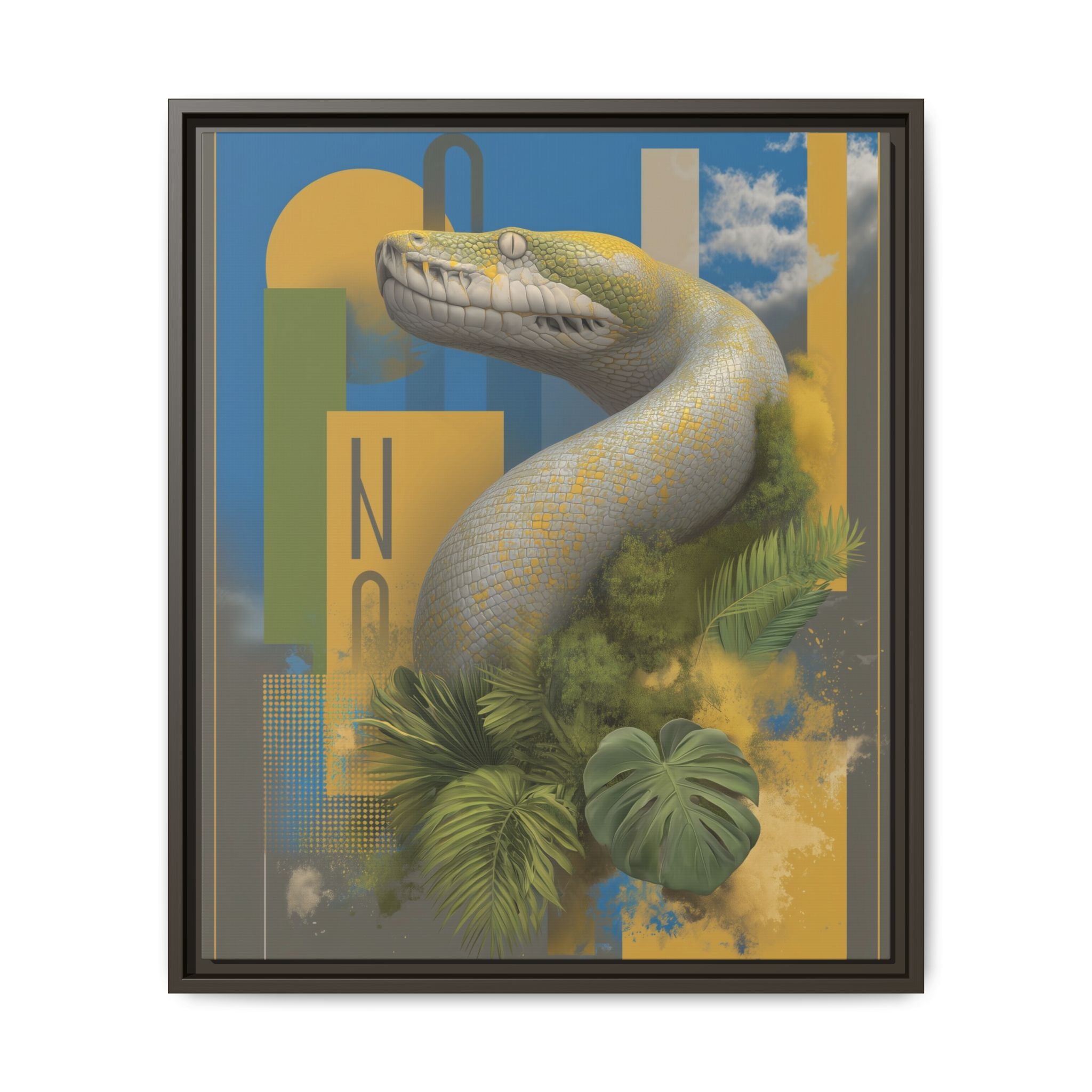 Serpent's Geometry: Tropical Anaconda Graphic Design, Modern Wildlife Illustration   |  Personalized & Custom Orders Available
