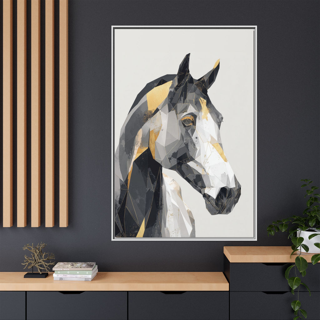 Geometric Equine Framed Print : Polygonal Horse Portrait, Modern Abstract Geometric Art   |  Personalized & Custom Orders Available