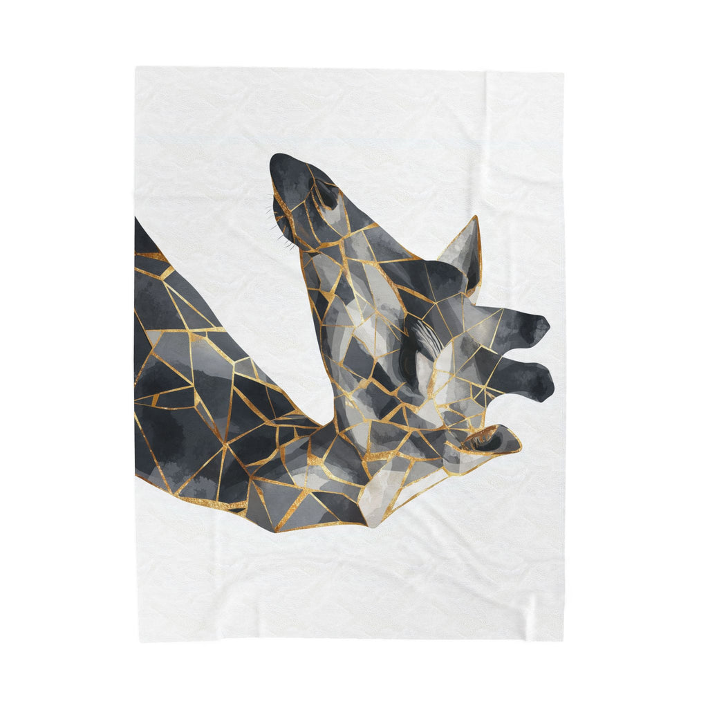 Fragmented Giraffe : Geometric Mosaic Decor, Modern Abstract Animal Art, Metallic Gold and Grayscale Design   |  Personalized & Custom