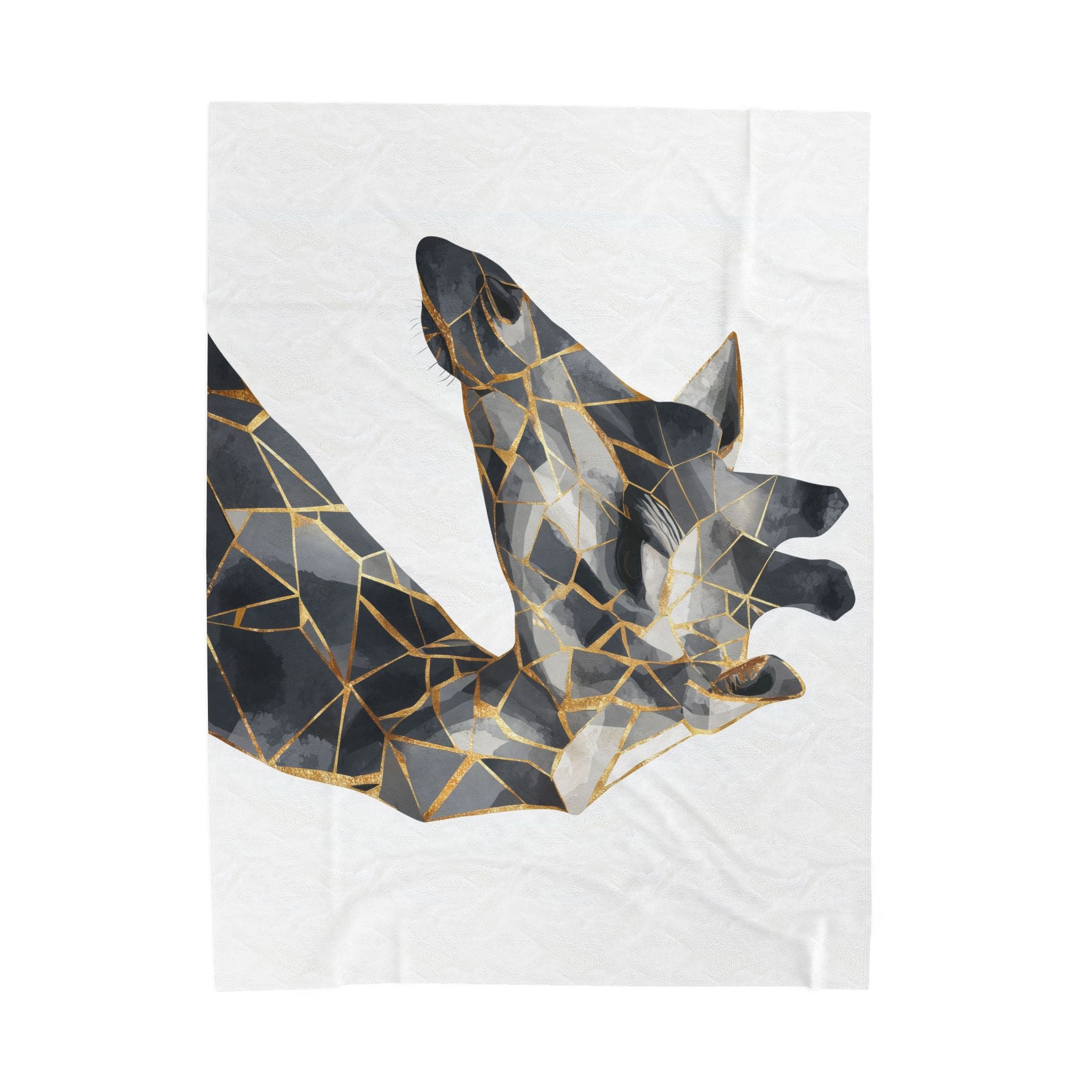 Fragmented Giraffe : Geometric Mosaic Decor, Modern Abstract Animal Art, Metallic Gold and Grayscale Design   |  Personalized & Custom