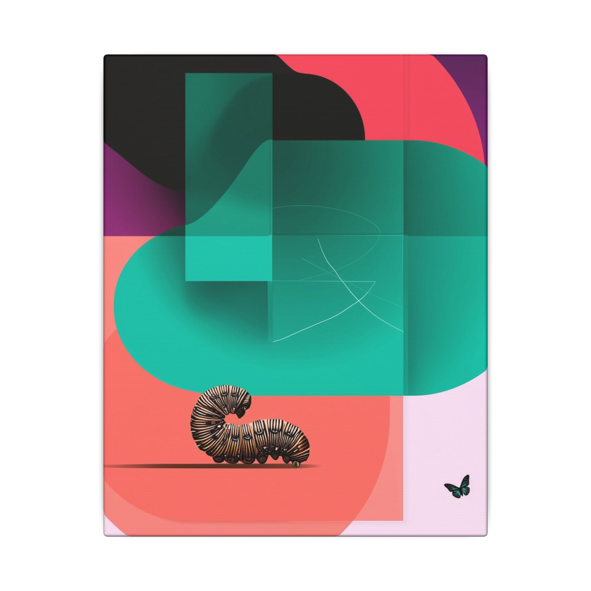 Metamorphosis in Geometry: Abstract Caterpillar Design, Geometric Color Study   |    Custom Orders Available