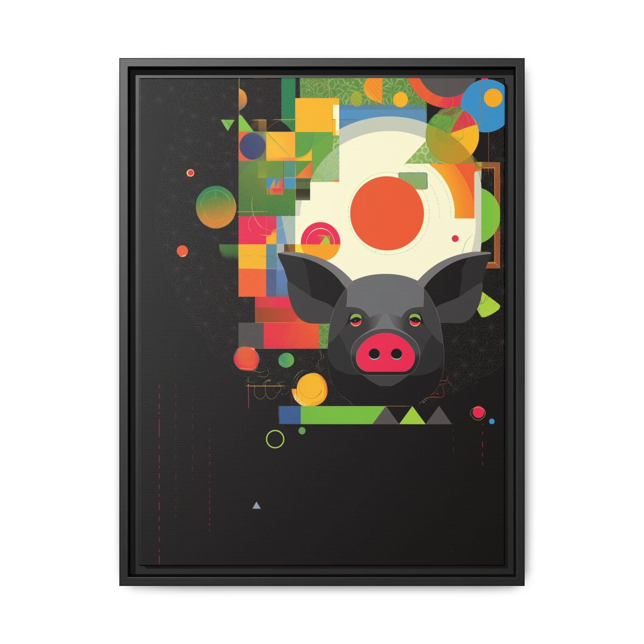 Prismatic Porcine: Geometric Digital Art, Cubist Pop Pig Portrait   |  Personalized & Custom Orders Available