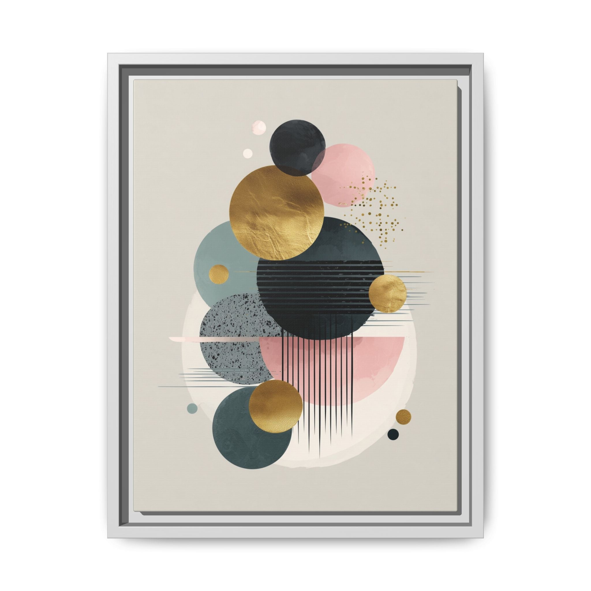 Geometric Harmony: Intersecting Circles, Mid-Century Modern Design, Abstract Metallic Composition   |   Custom Orders Accepted