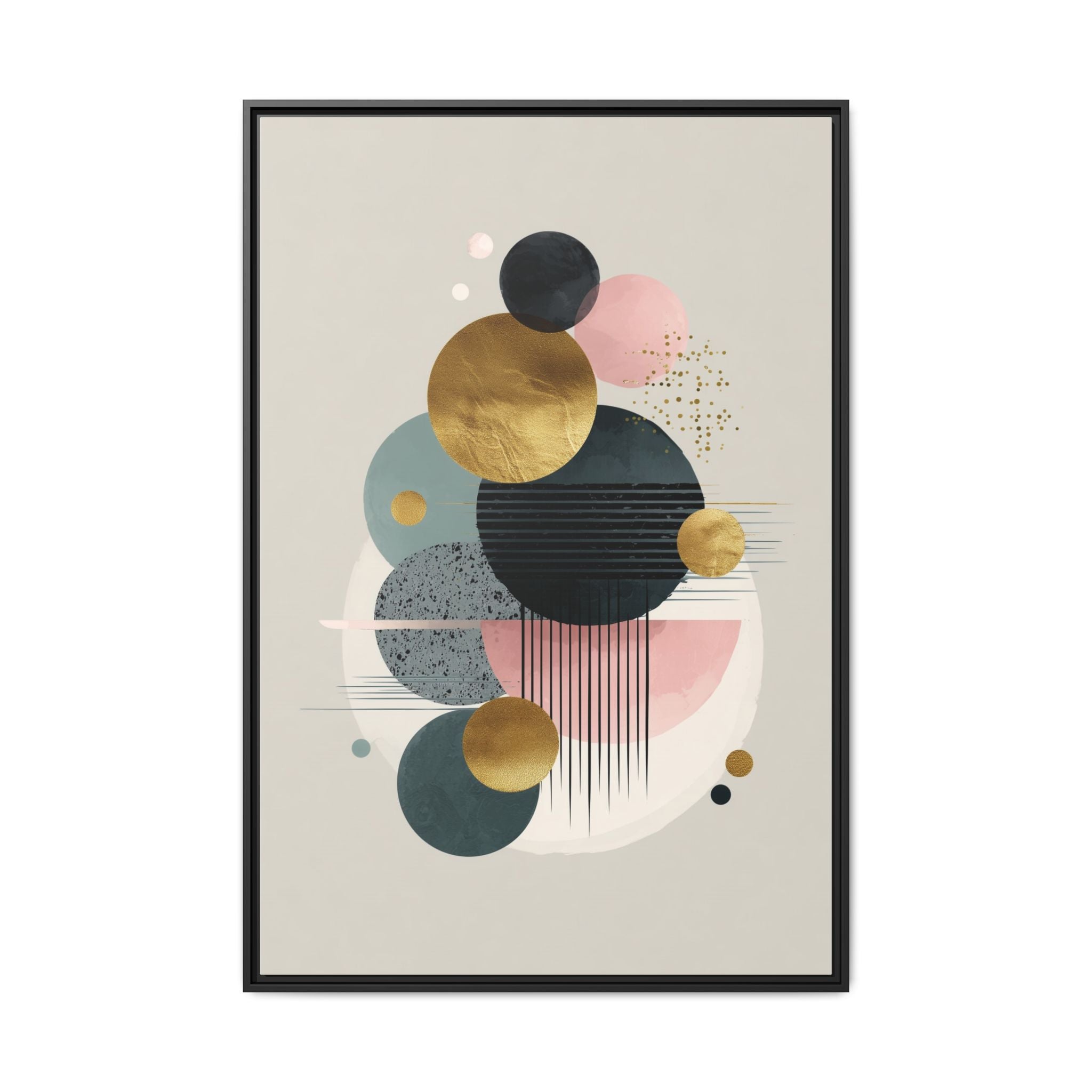 Geometric Harmony: Intersecting Circles, Mid-Century Modern Design, Abstract Metallic Composition   |   Custom Orders Accepted