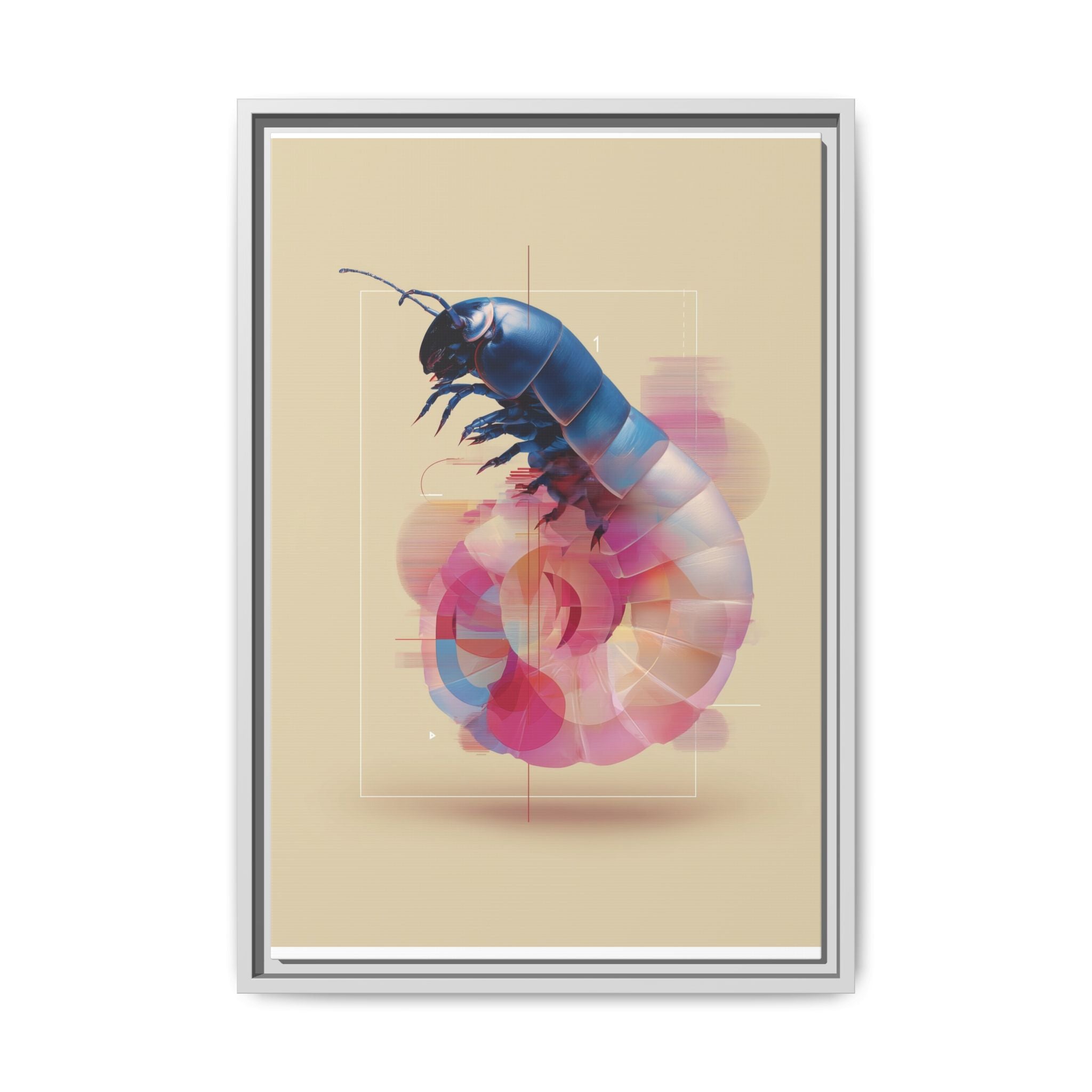 Exoskeleton Enigma: Digital Glitch Isopod, Metallic Crustacean Portrait   |  Personalized & Custom Orders Available