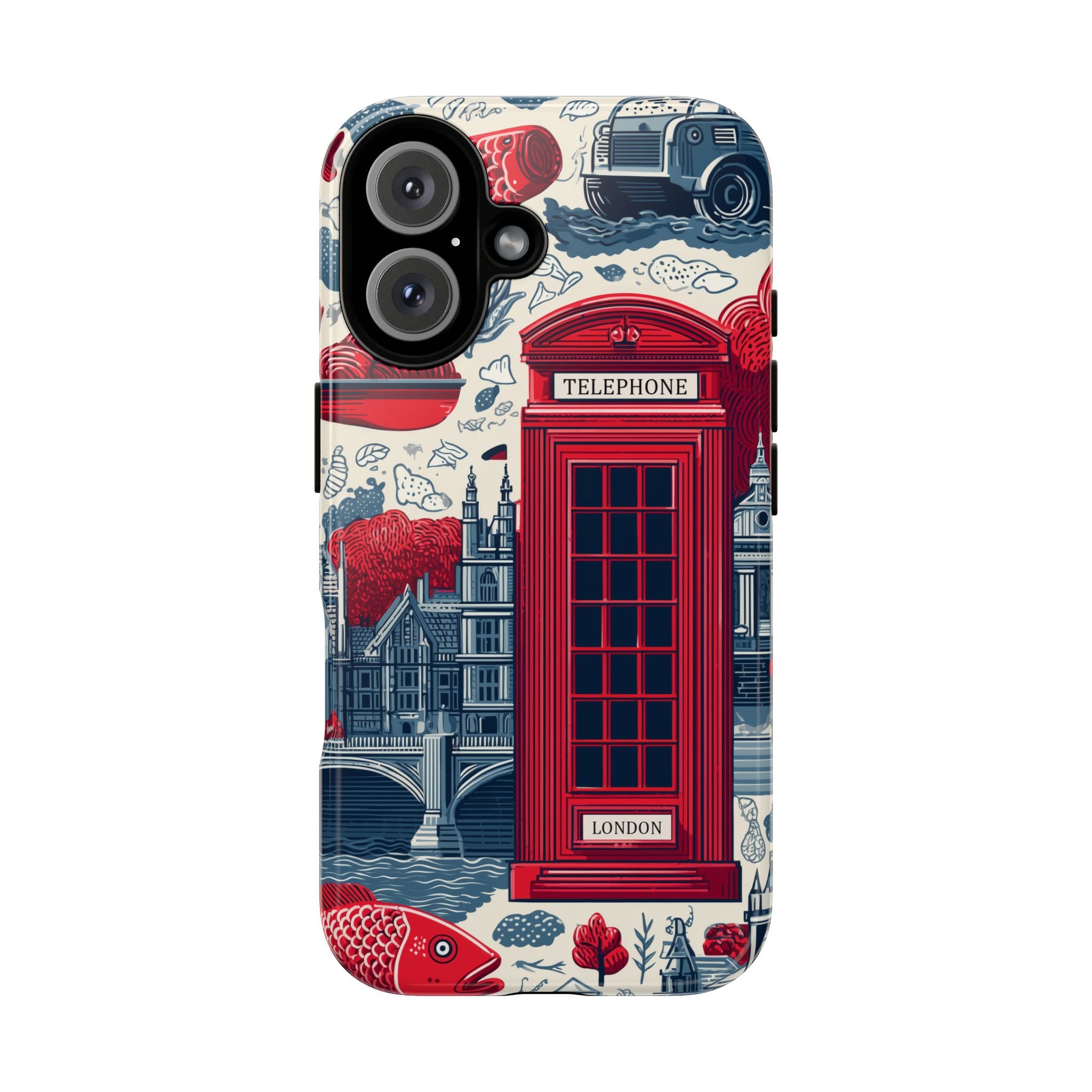 Stylish Phone Case Featuring Iconic London Design, Protective Cover, Gift for Travelers, Trendy Accessory, UK Inspired Tech Gear