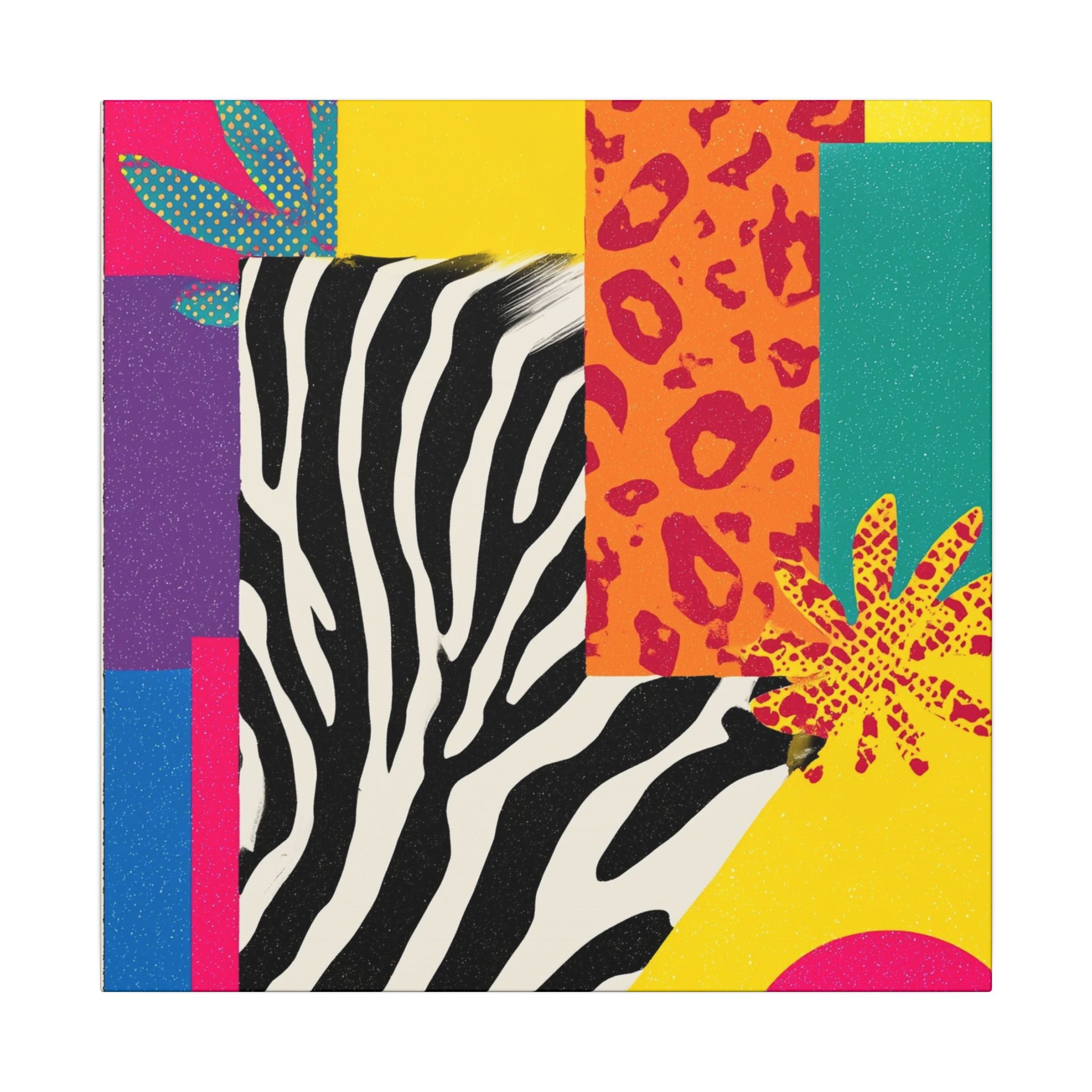 Pop Geometry: Zebra Leopard Fusion, Geometric Color Block, Modern Abstract Design   |   Custom Orders Accepted