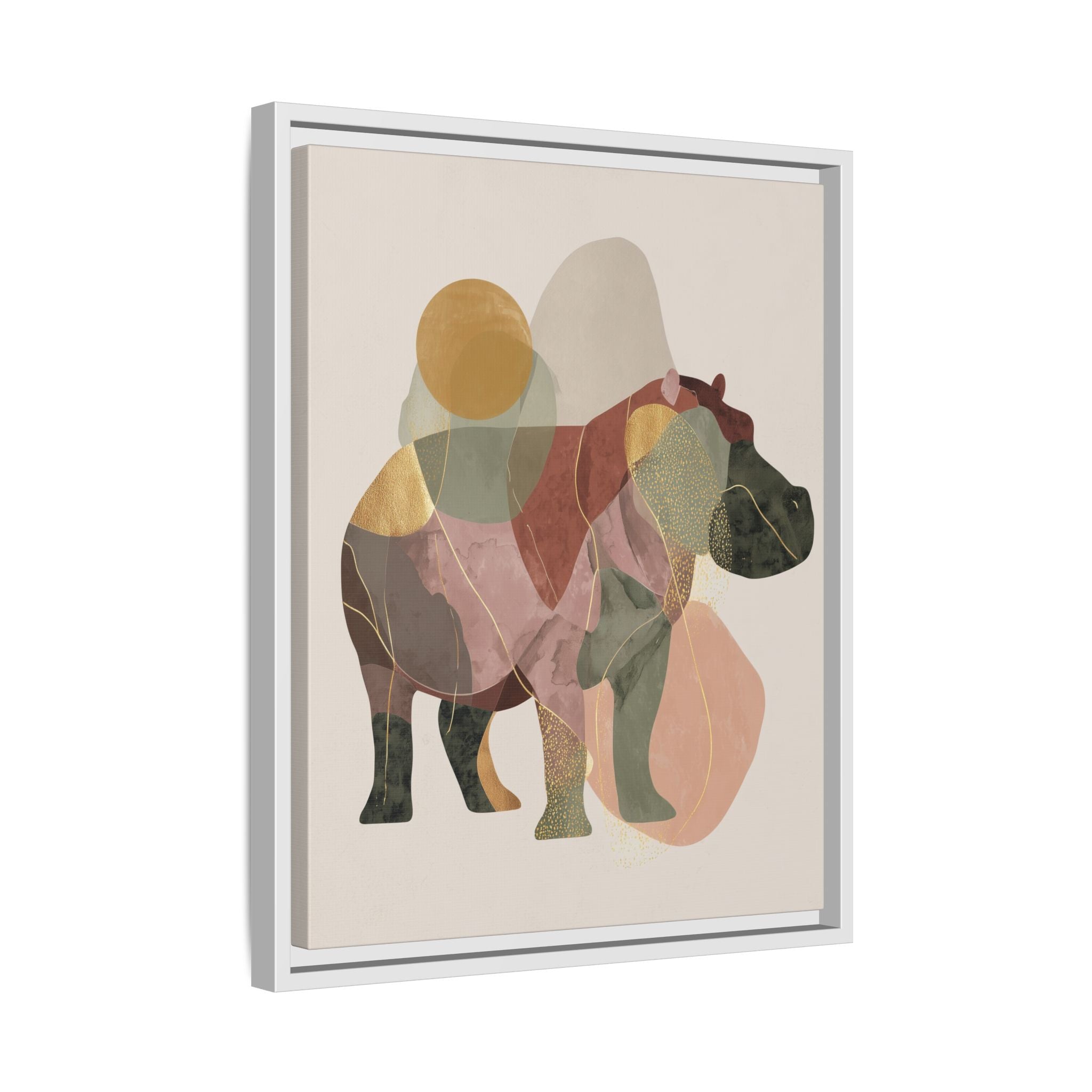 Geometric Hippo: Abstract Animal Art, Modern Watercolor Shapes   |  Personalized & Custom Orders Available