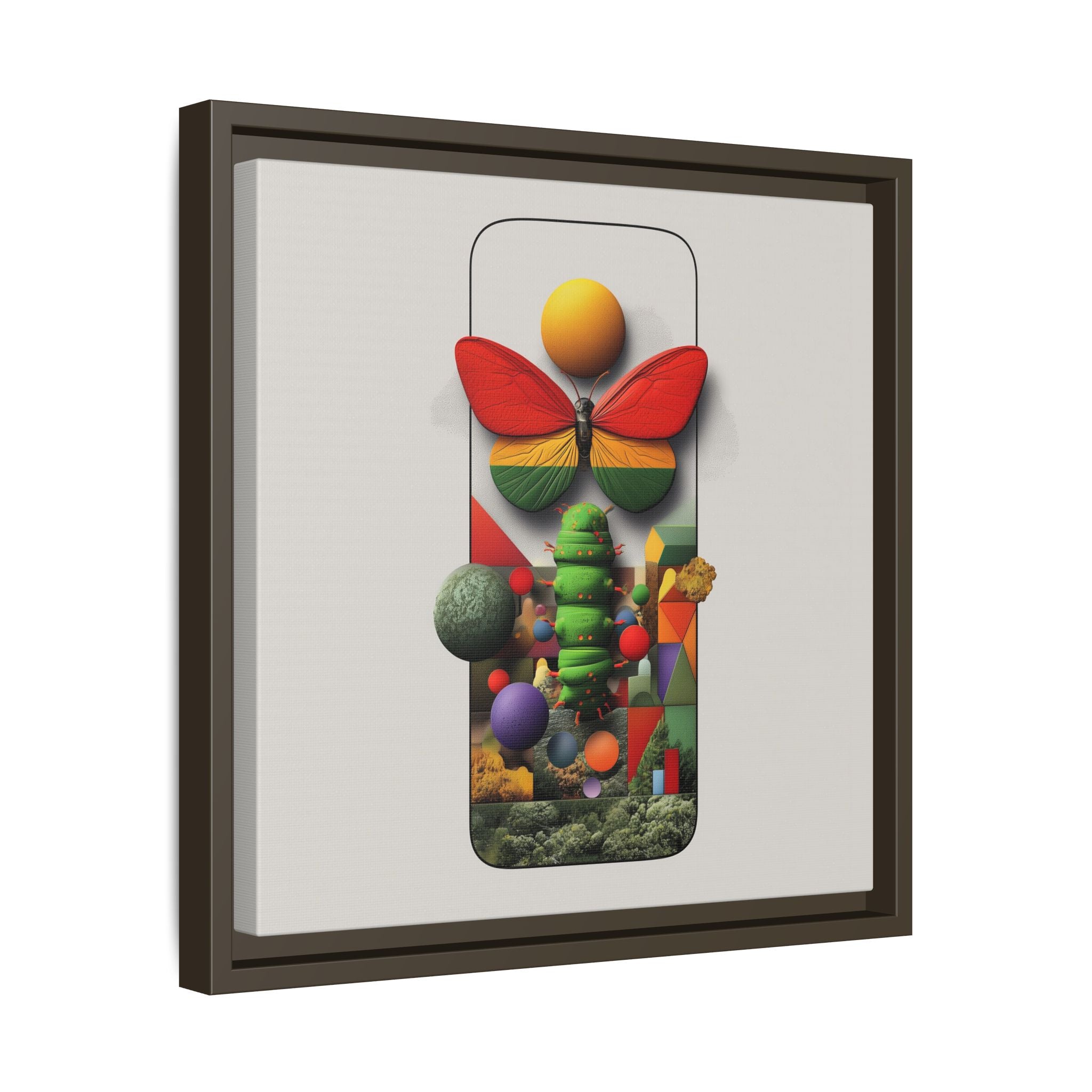 Metamorphosis Framed Print : Geometric Nature Transformation, Vibrant Butterfly Composition   |  Personalized & Custom Orders Available